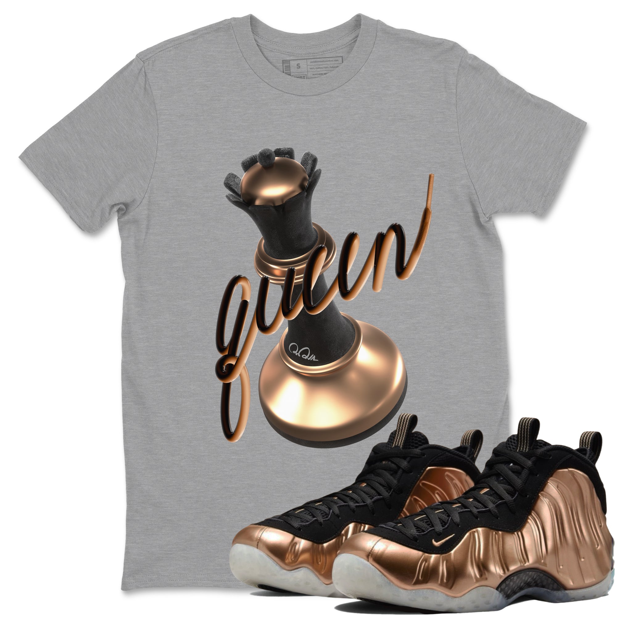 3D Queen snkmatch Tees - Air Foamposite One Metallic Copper