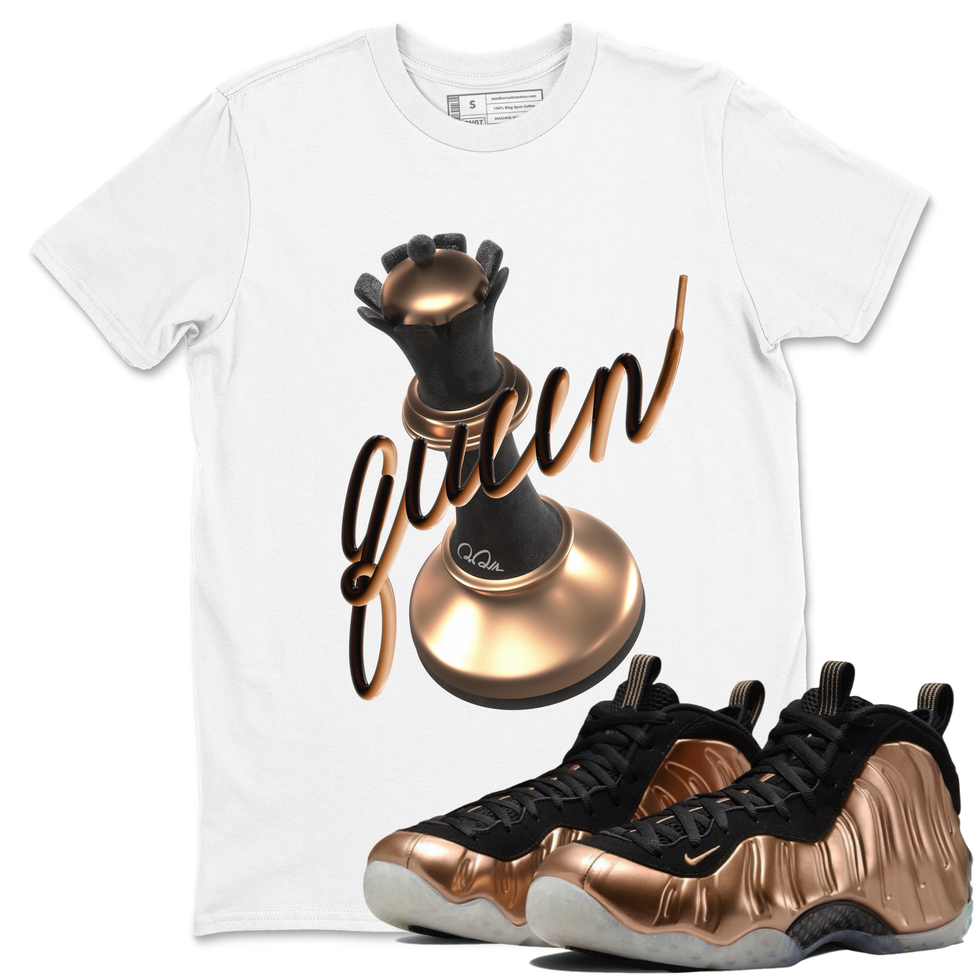 3D Queen snkmatch Tees - Air Foamposite One Metallic Copper