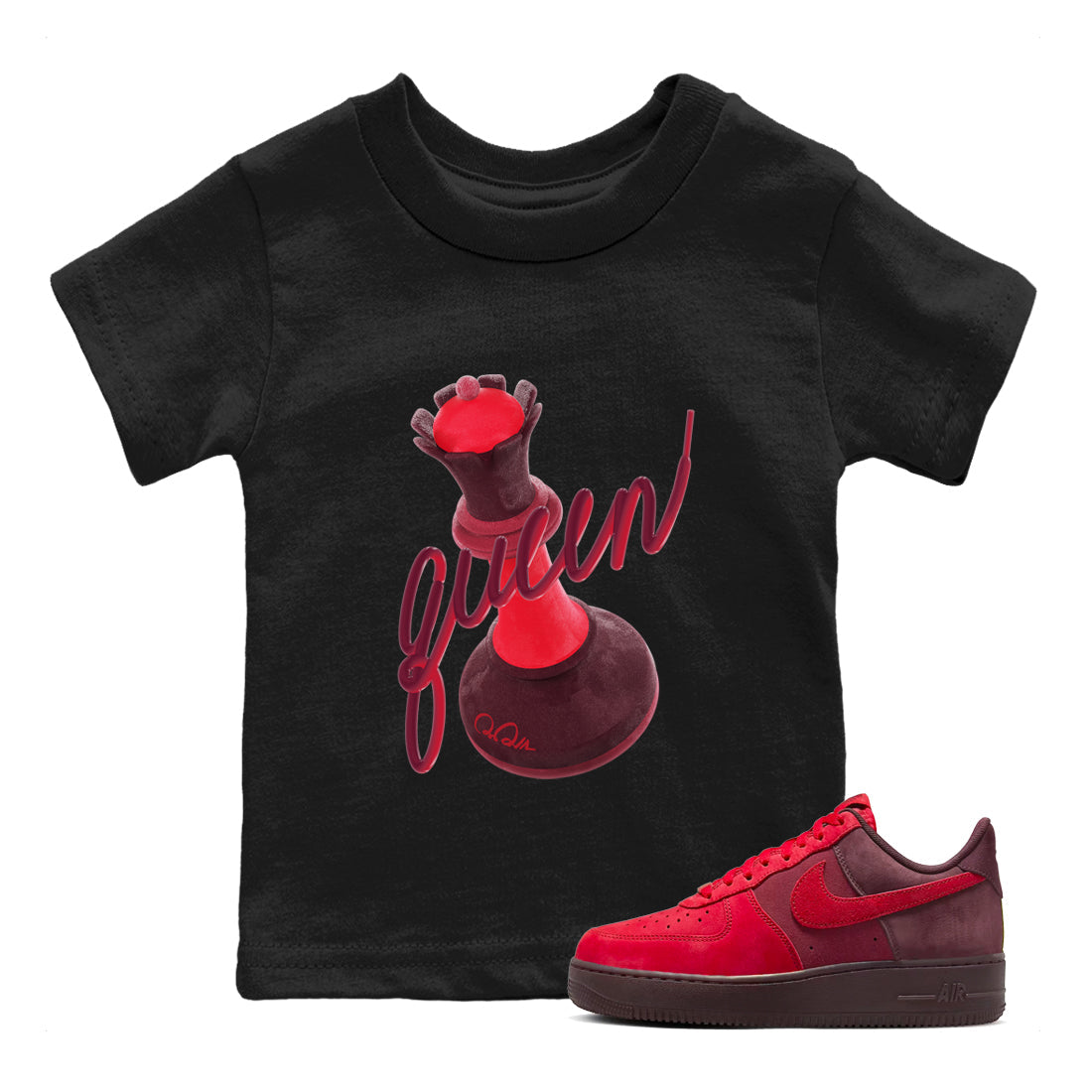 3D Queen snkmatch Tees Kids - Air Force 1 Layers Of Love