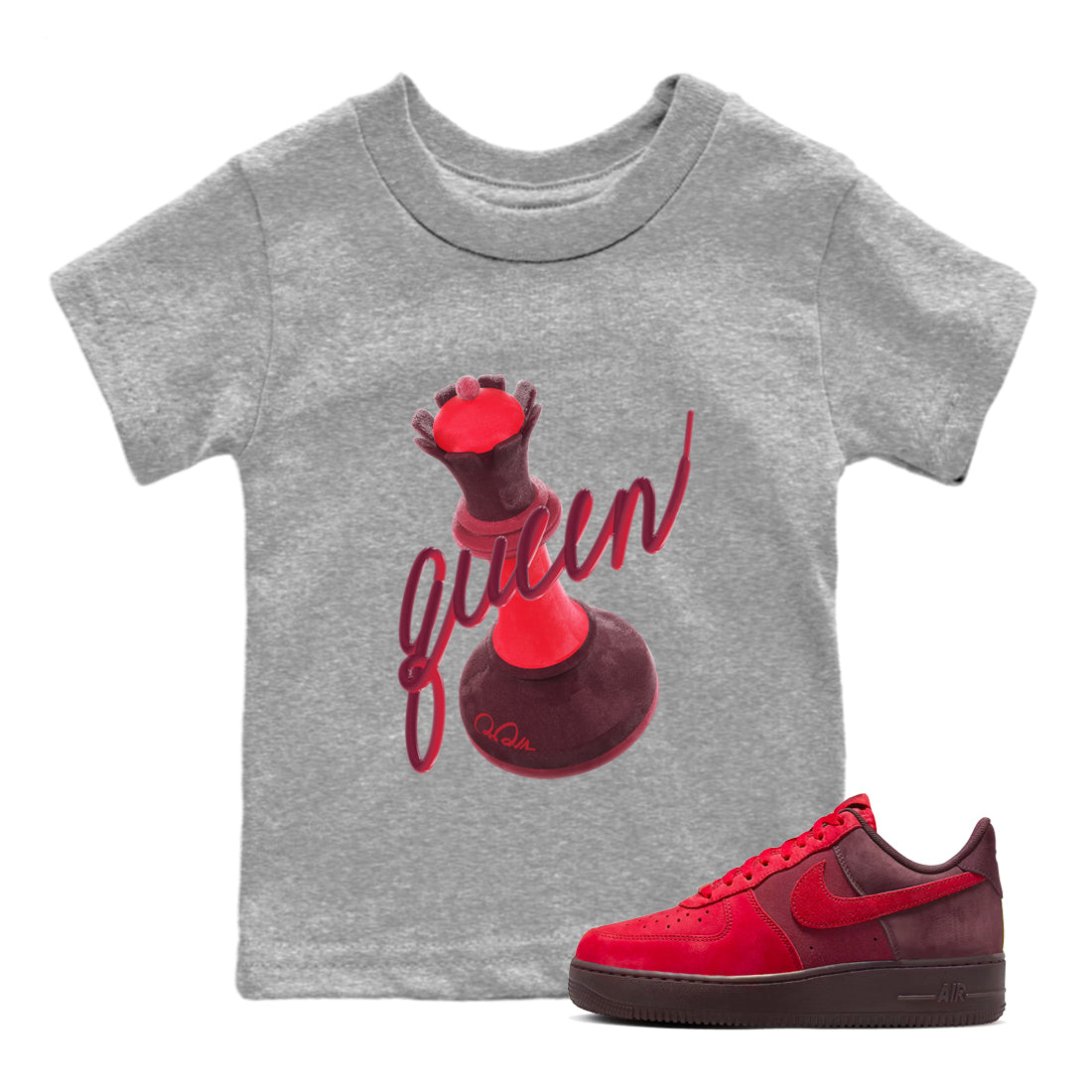 3D Queen snkmatch Tees Kids - Air Force 1 Layers Of Love