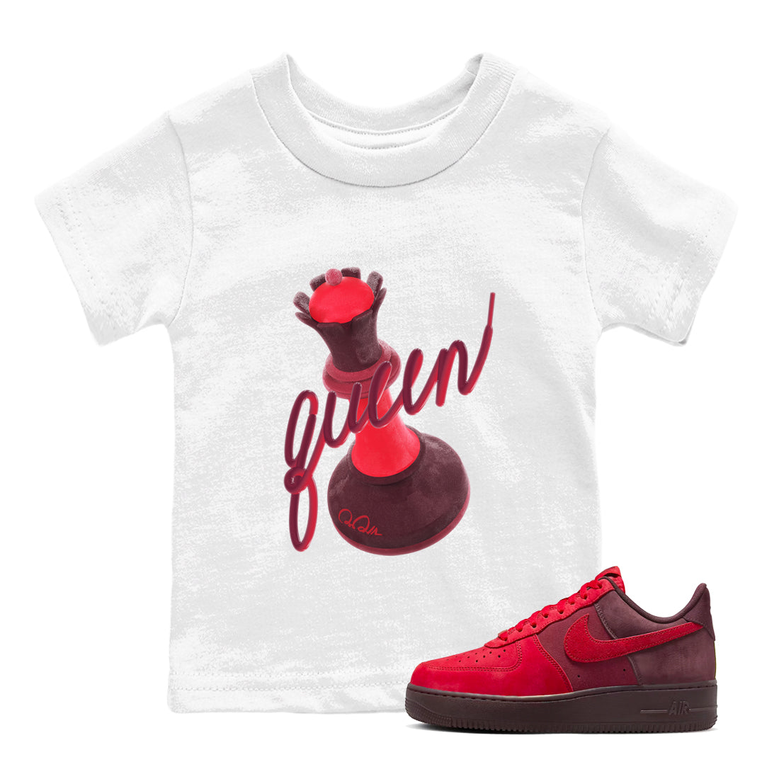 3D Queen snkmatch Tees Kids - Air Force 1 Layers Of Love