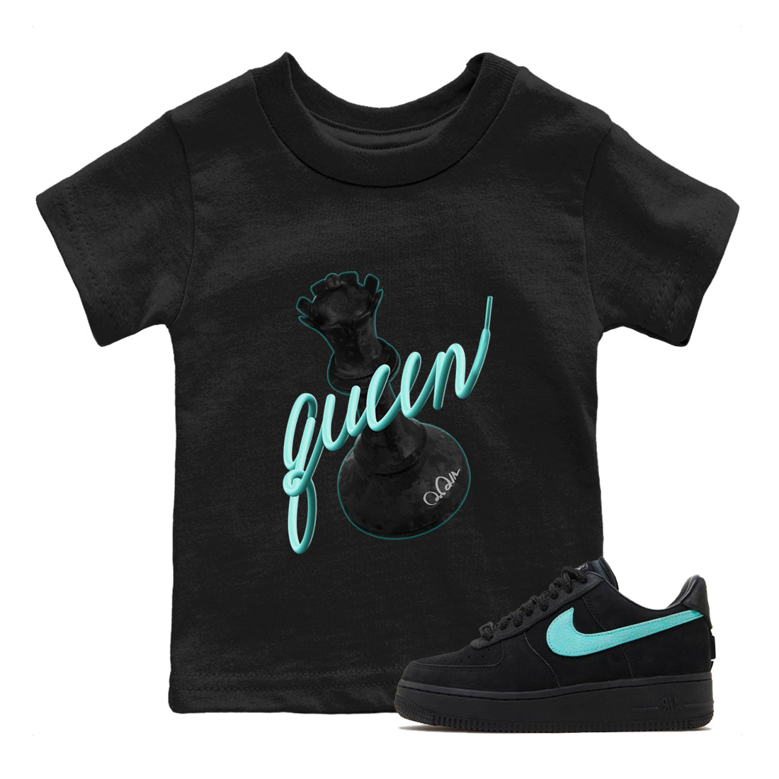 3D Queen Kids Tops - Air Force 1 Tiffany