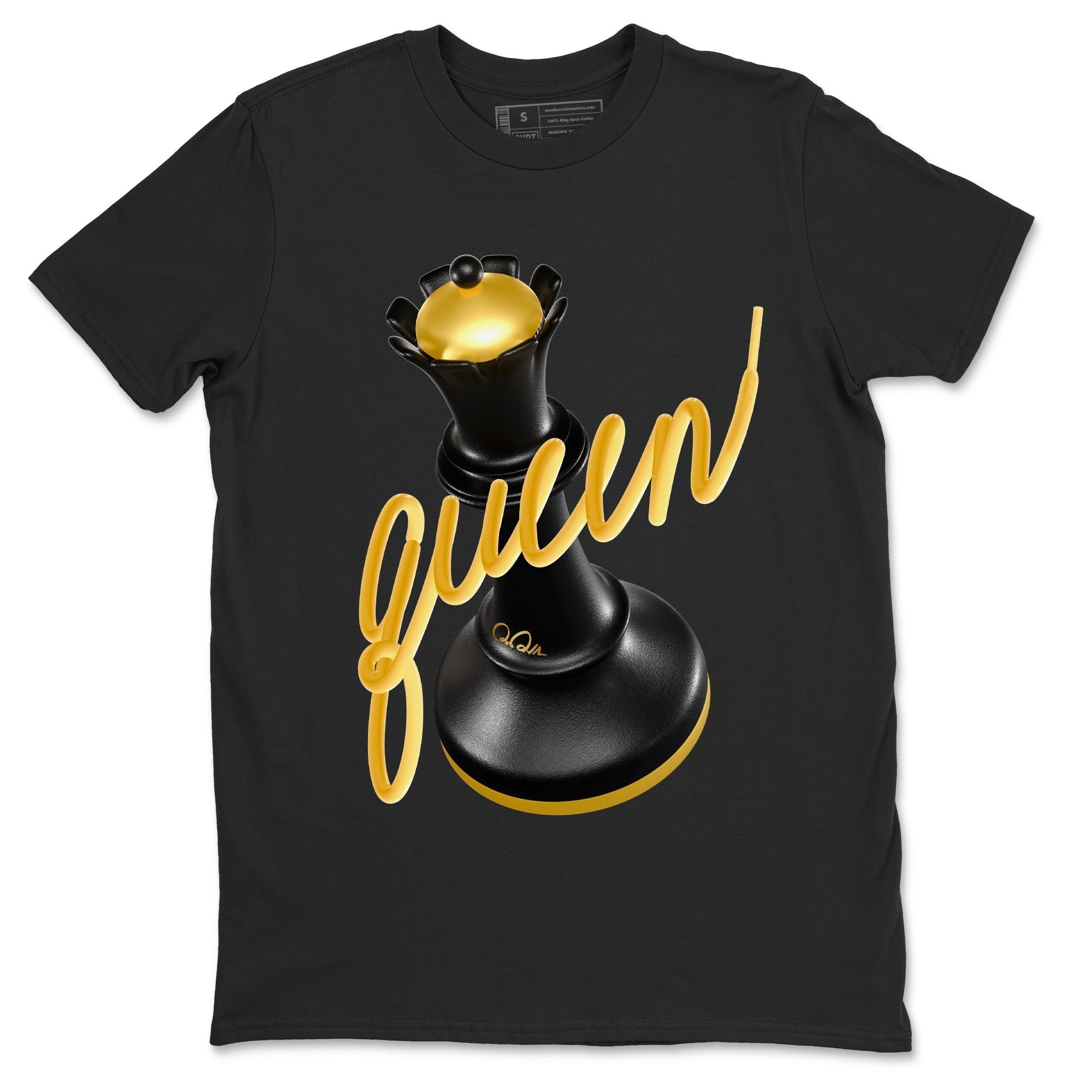3D Queen snkmatch Tees - Air Jordan 1 Black Metallic Gold