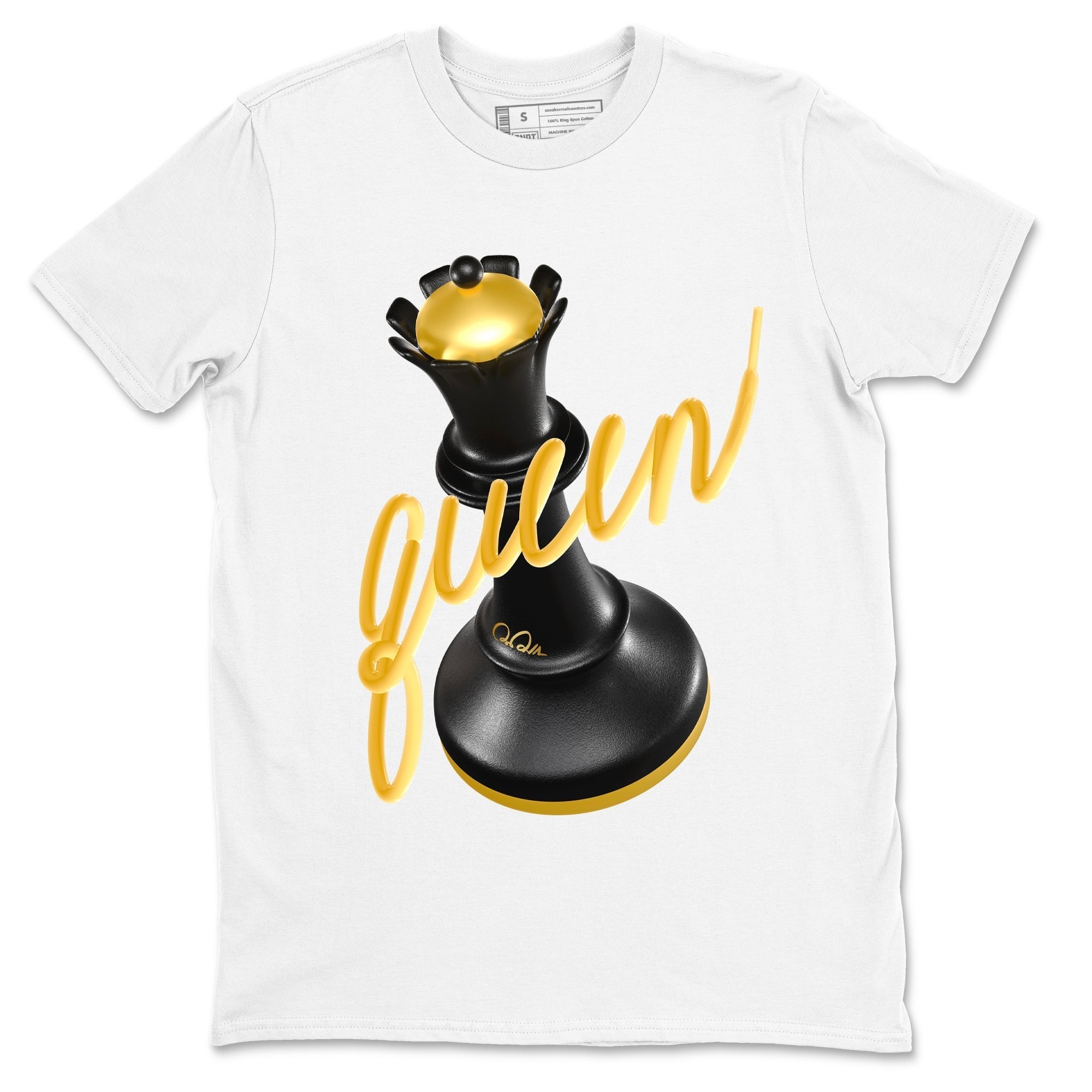 3D Queen snkmatch Tees - Air Jordan 1 Black Metallic Gold
