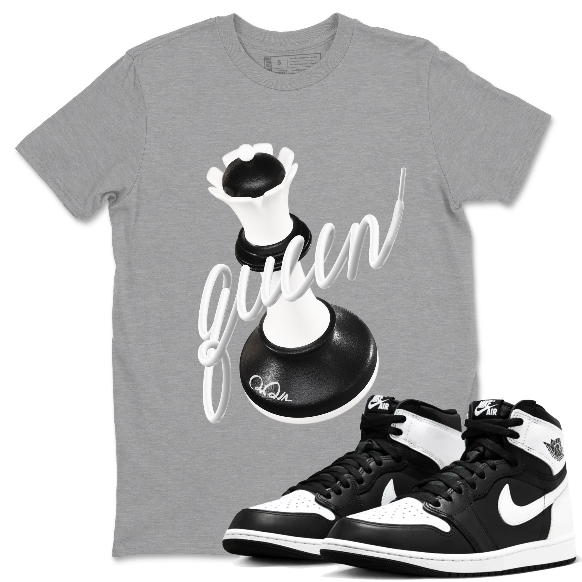 3D Queen snkmatch Tees - Air Jordan 1 Black White