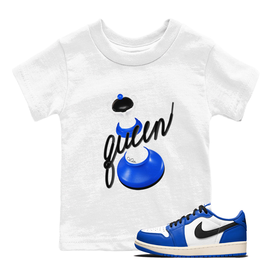 3D Queen snkmatch Tees Kids - Air Jordan 1 Game Royal