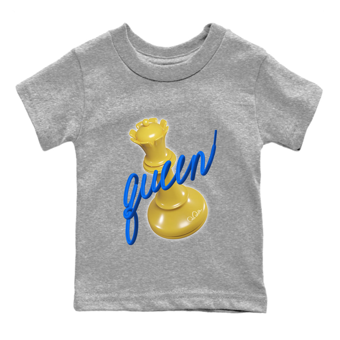 3D Queen Kids Tops - Air Jordan 1 Game Royal Varsity Maize