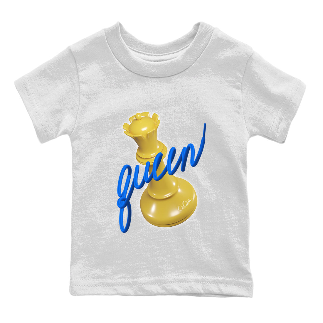 3D Queen Kids Tops - Air Jordan 1 Game Royal Varsity Maize