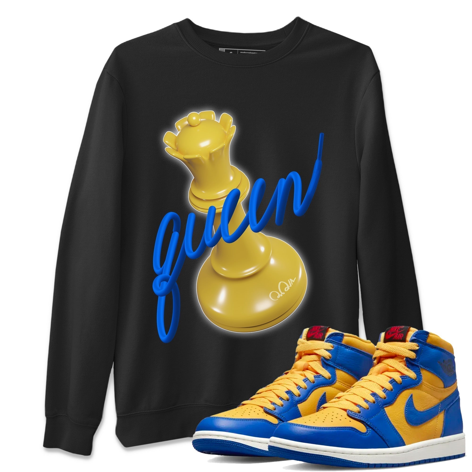 3D Queen Unisex Tops - Air Jordan 1 Game Royal Varsity Maize