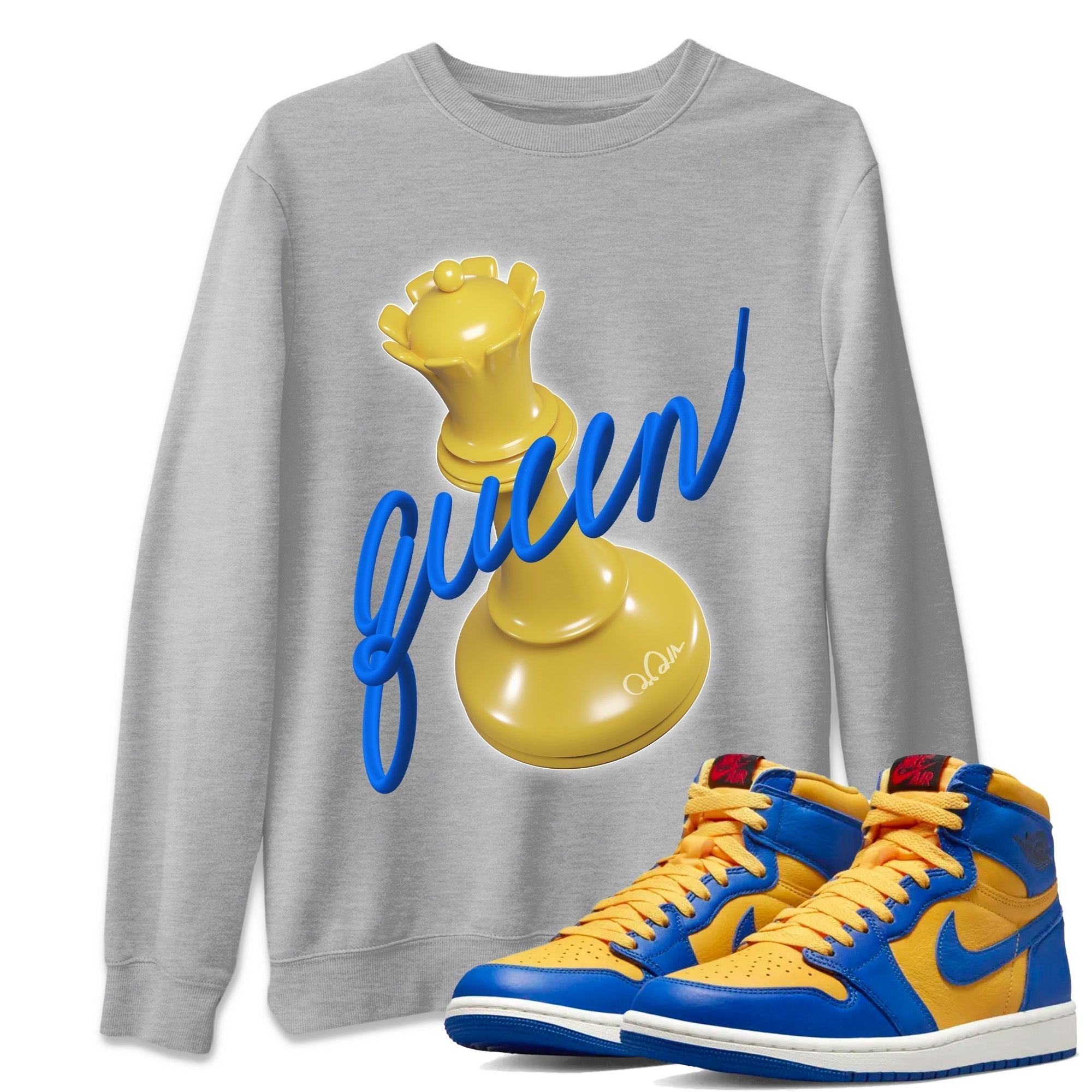 3D Queen Unisex Tops - Air Jordan 1 Game Royal Varsity Maize