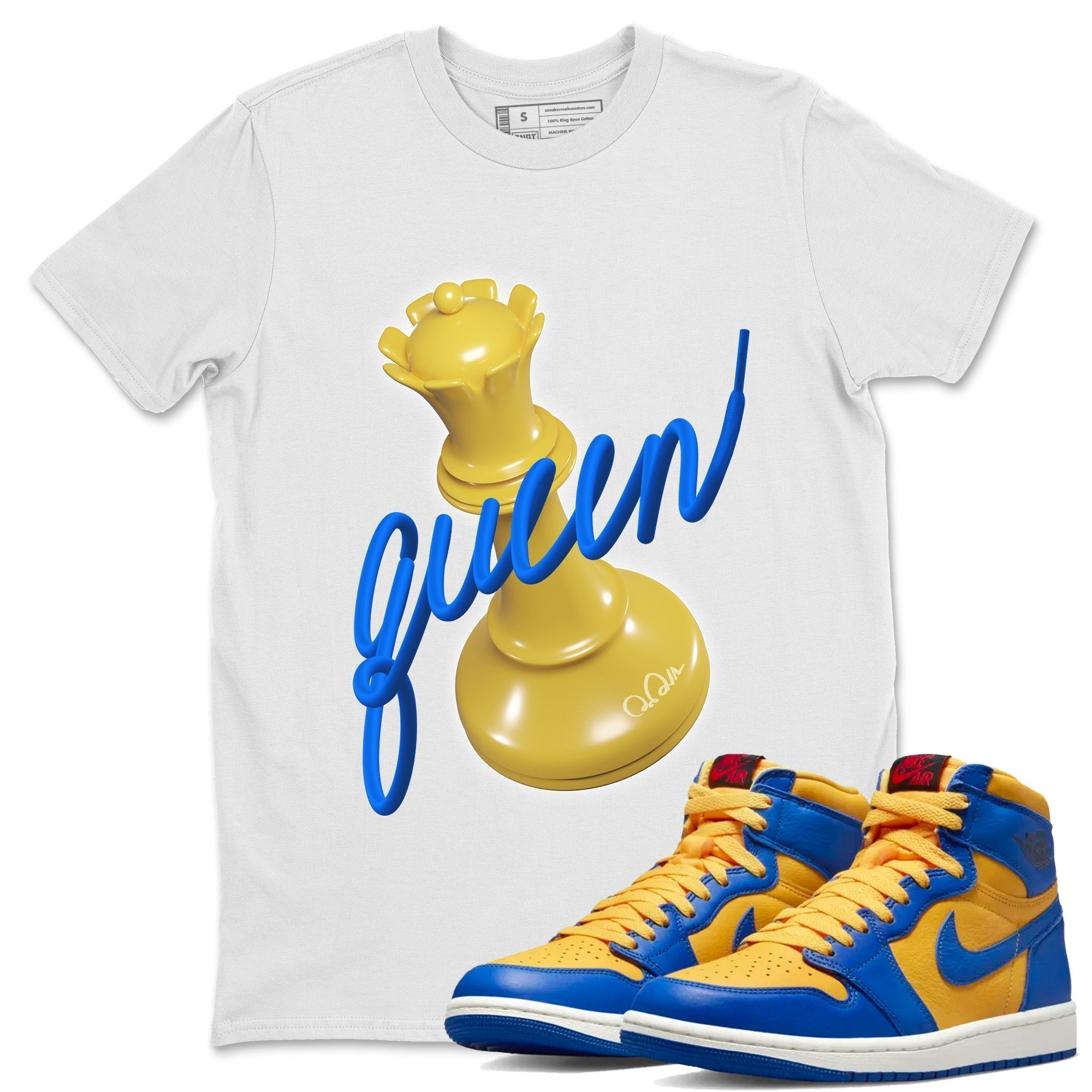 3D Queen Unisex Tops - Air Jordan 1 Game Royal Varsity Maize