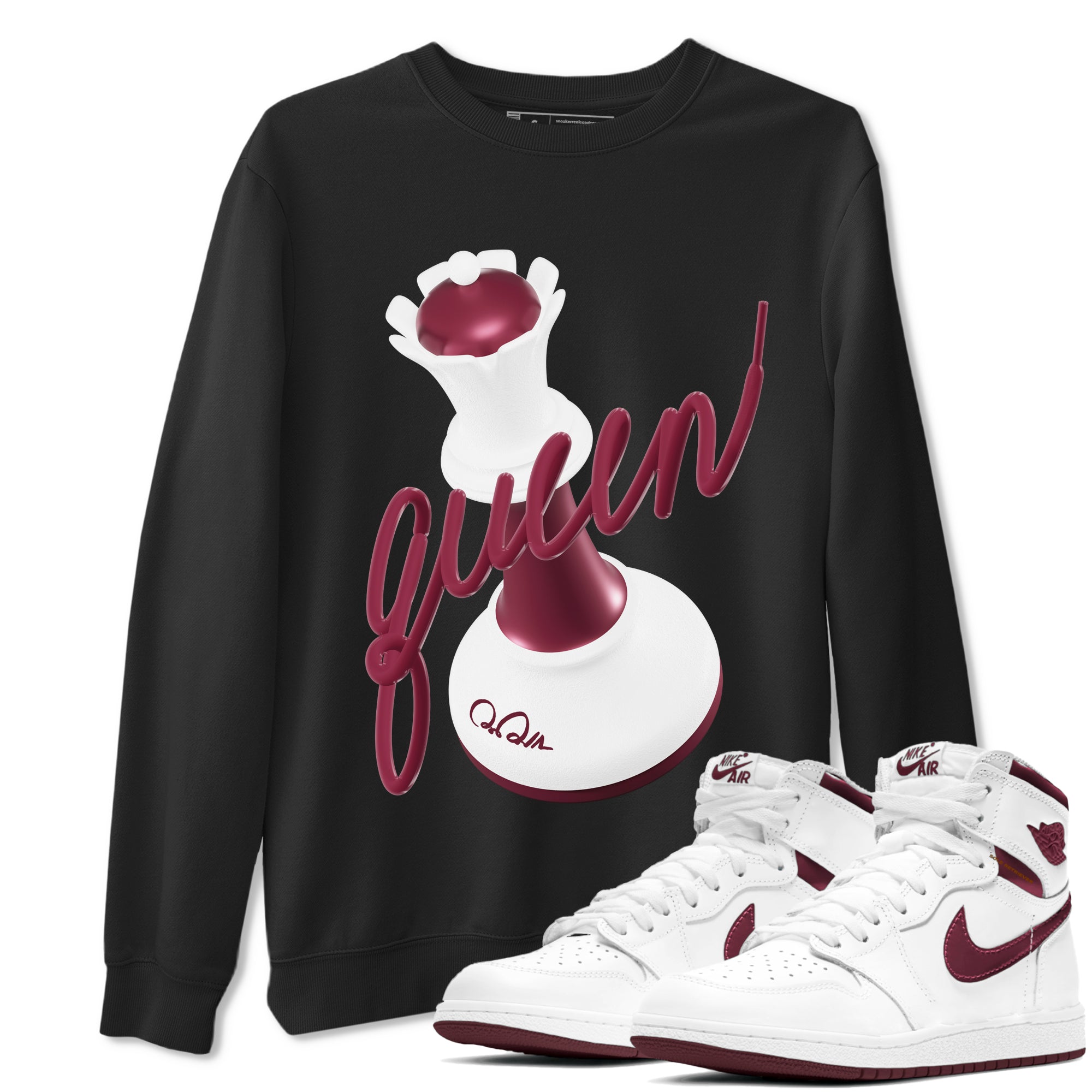 3D Queen snkmatch Tee - Air Jordan 1 Metallic Burgundy