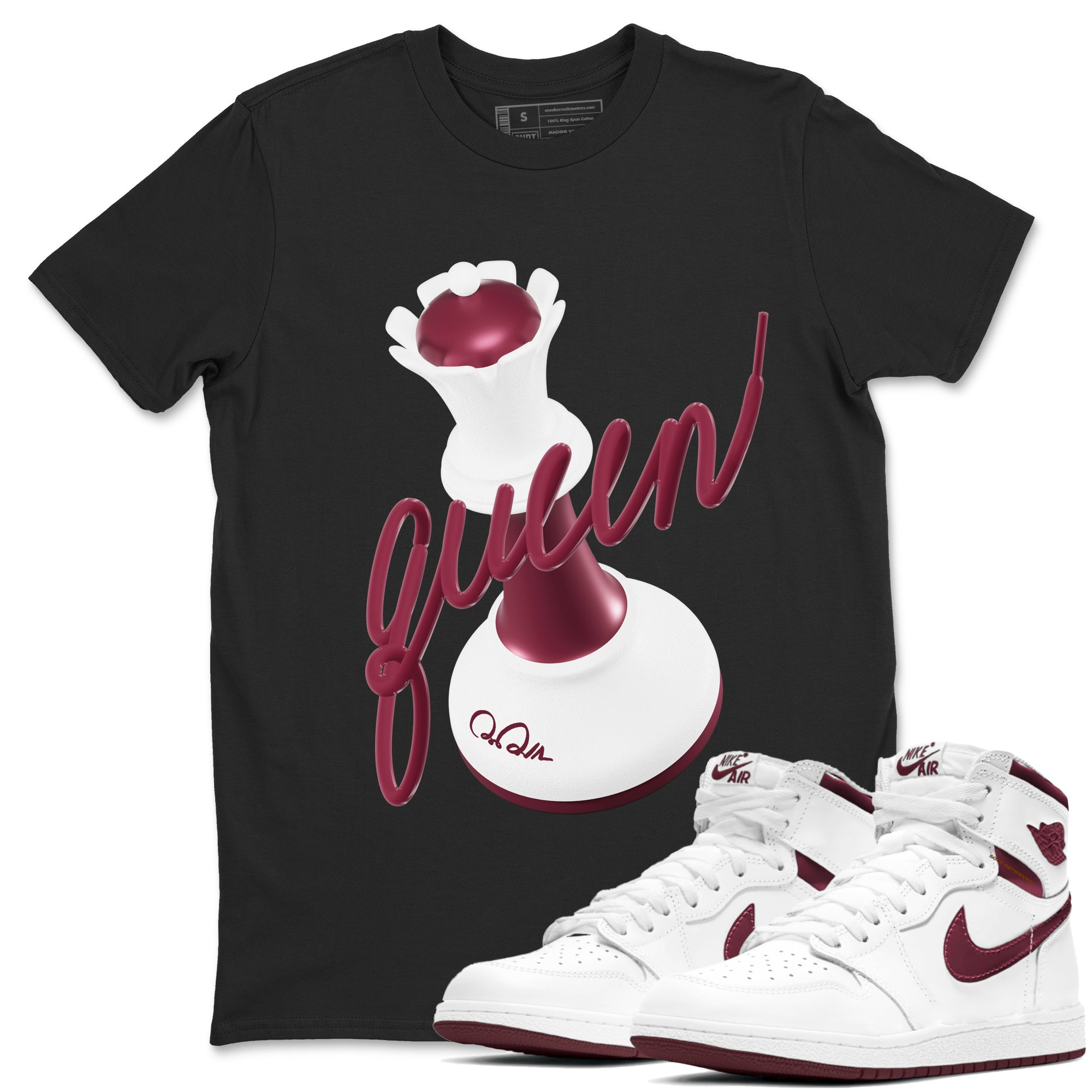 3D Queen snkmatch Tee - Air Jordan 1 Metallic Burgundy