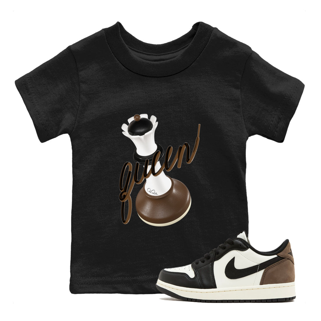 3D Queen snkmatch Tees Kids - Air Jordan 1 Mocha