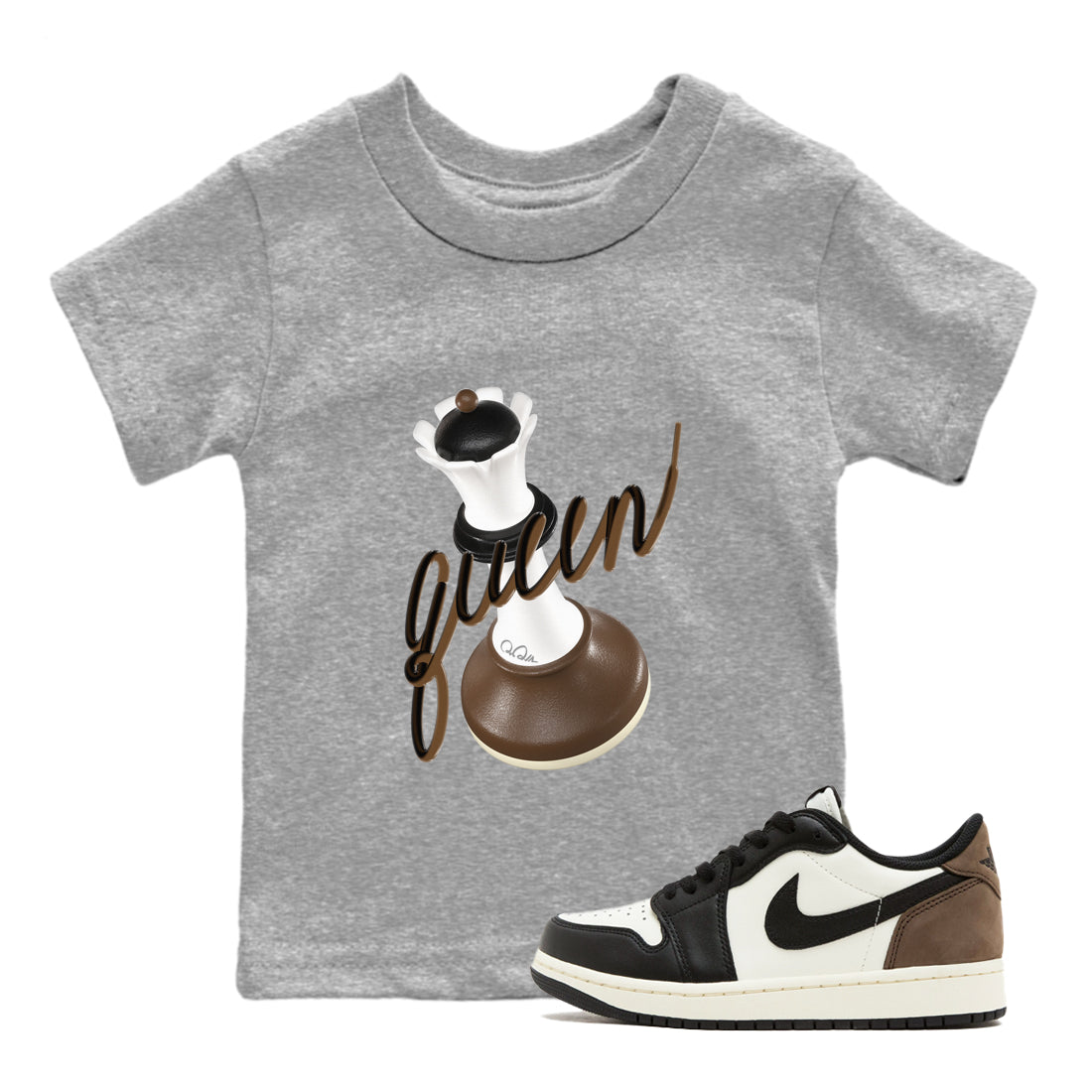 3D Queen snkmatch Tees Kids - Air Jordan 1 Mocha