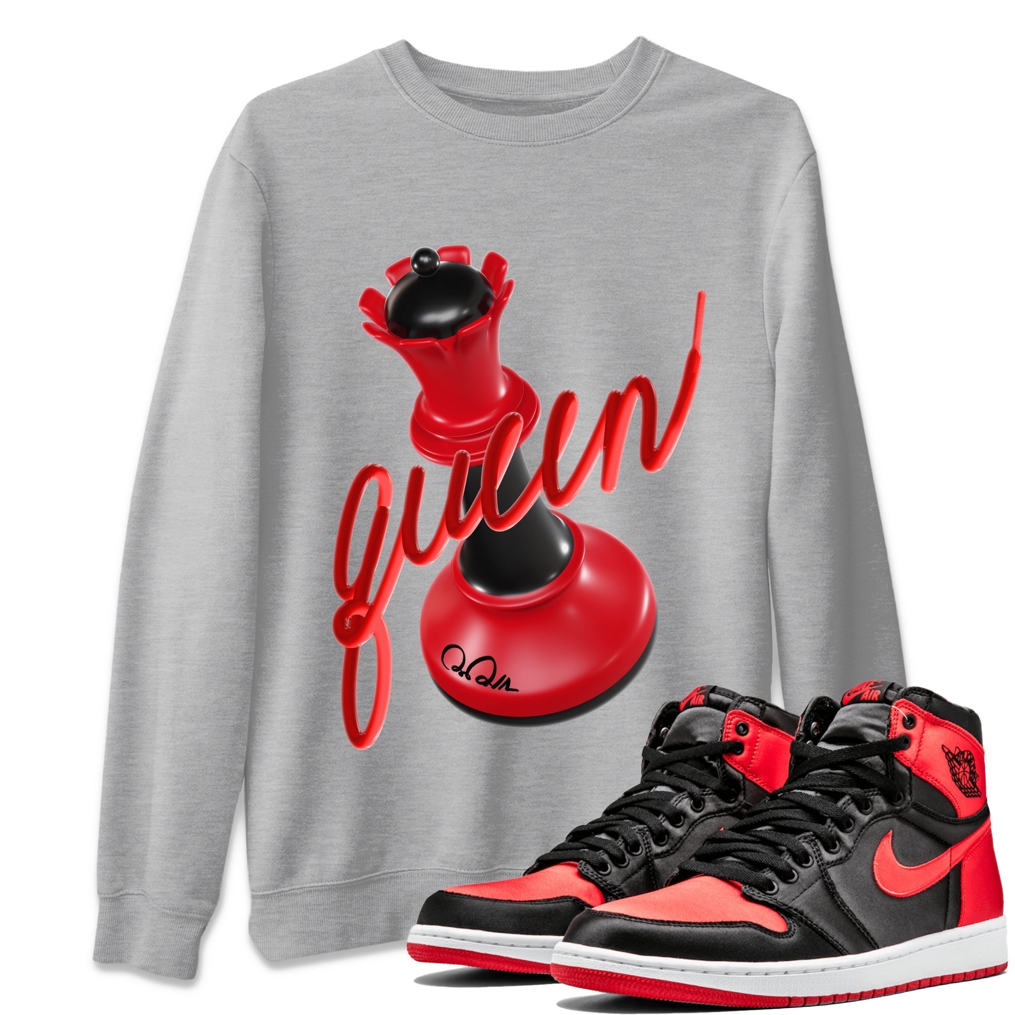 3D Queen Unisex Tops - Air Jordan 1 Satin Bred