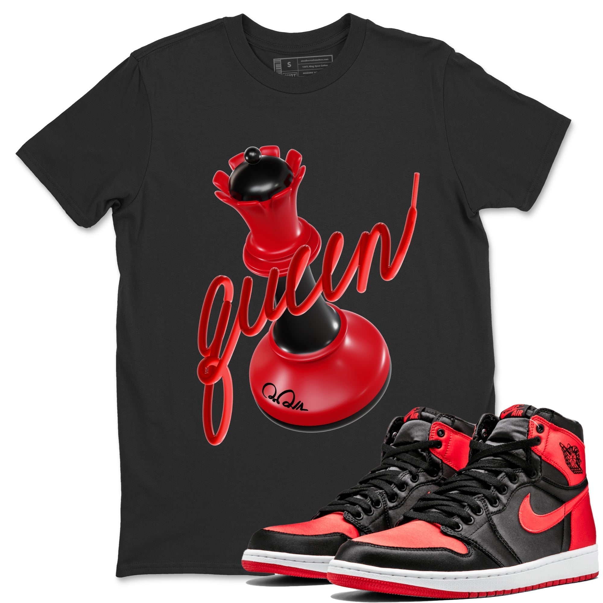 3D Queen Unisex Tops - Air Jordan 1 Satin Bred