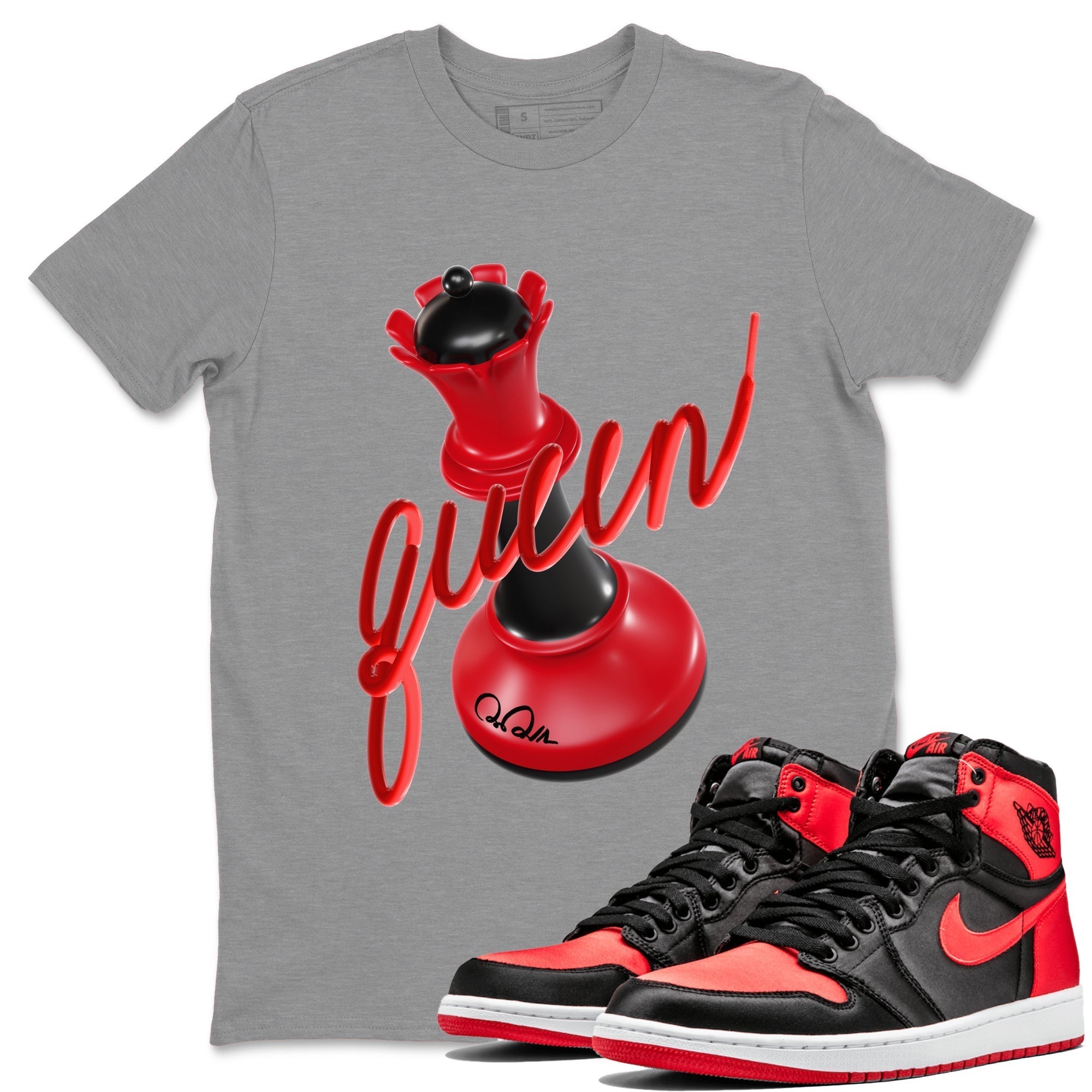 3D Queen Unisex Tops - Air Jordan 1 Satin Bred