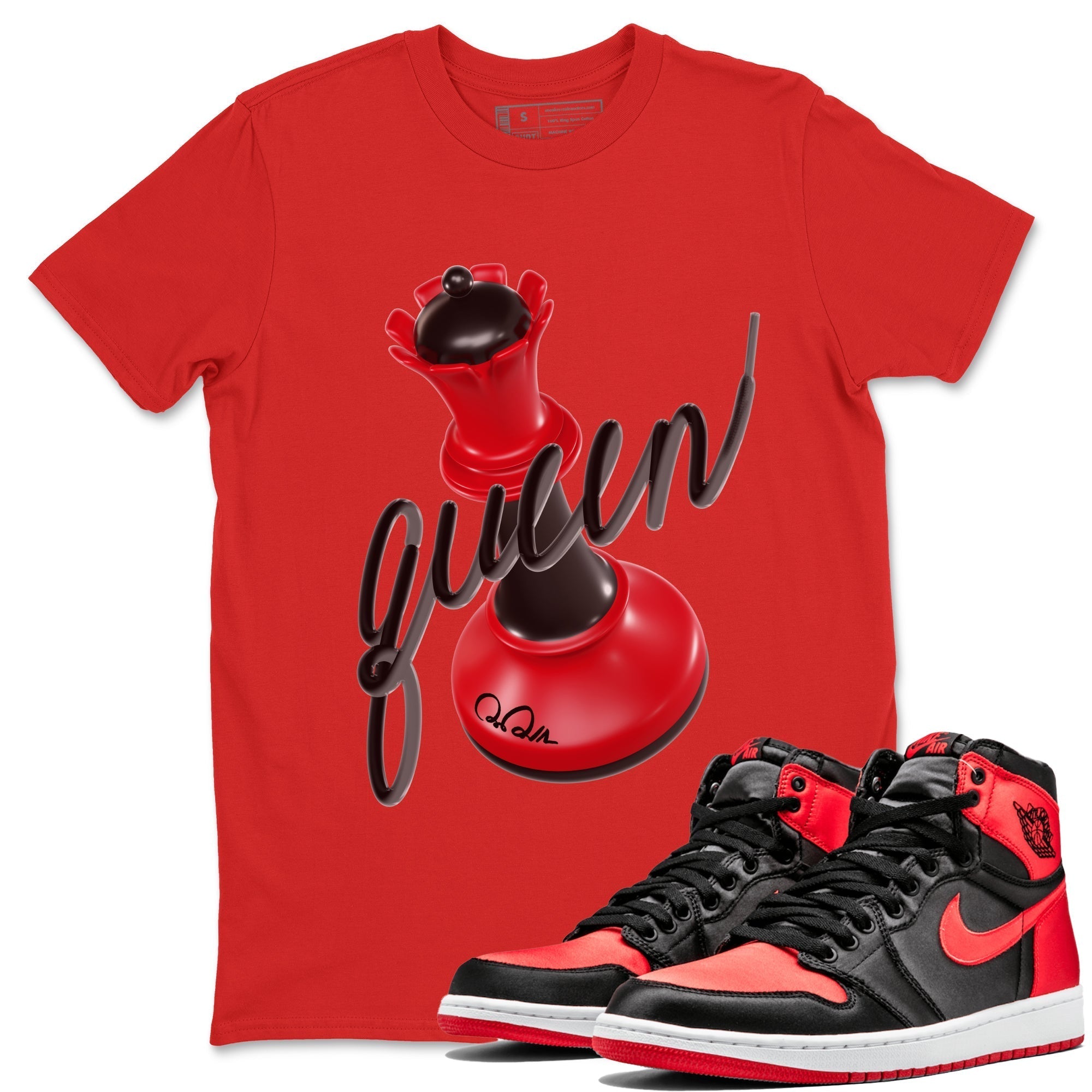 3D Queen Unisex Tops - Air Jordan 1 Satin Bred