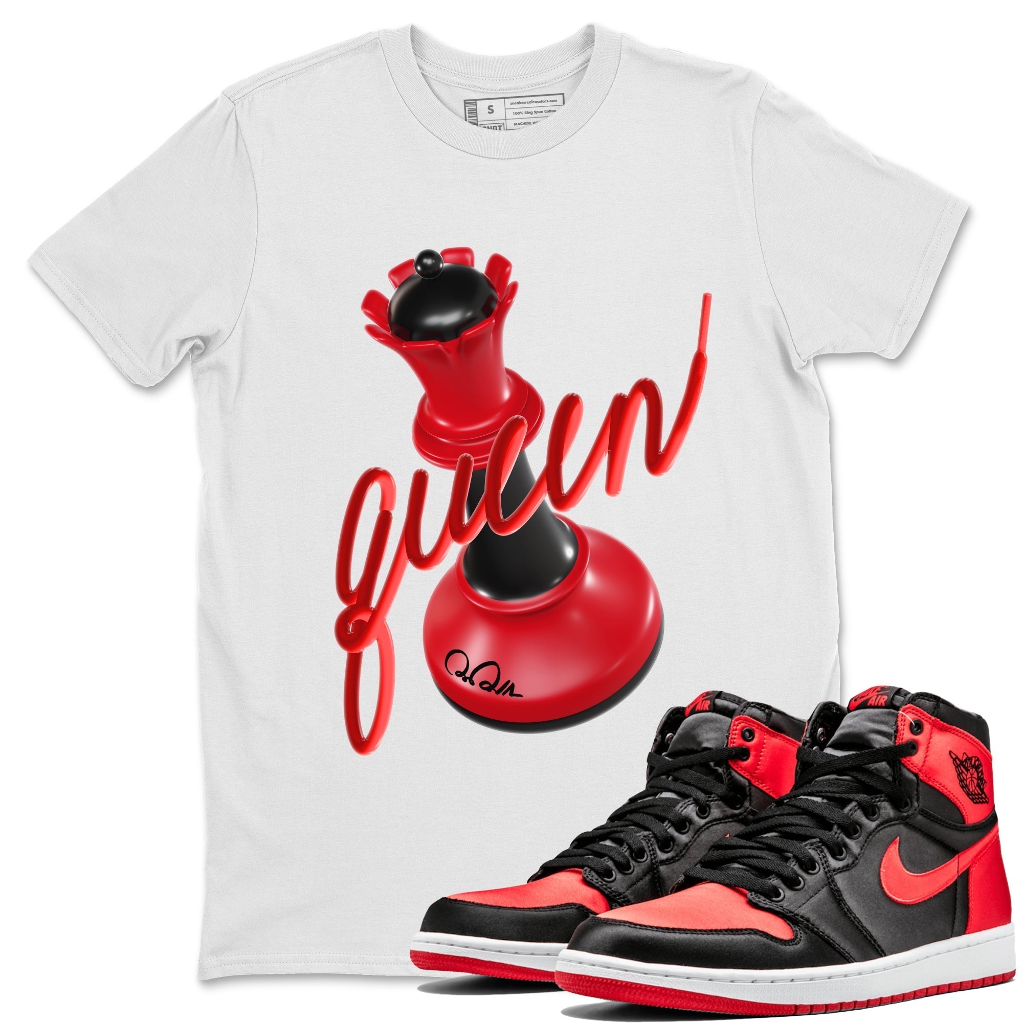3D Queen Unisex Tops - Air Jordan 1 Satin Bred