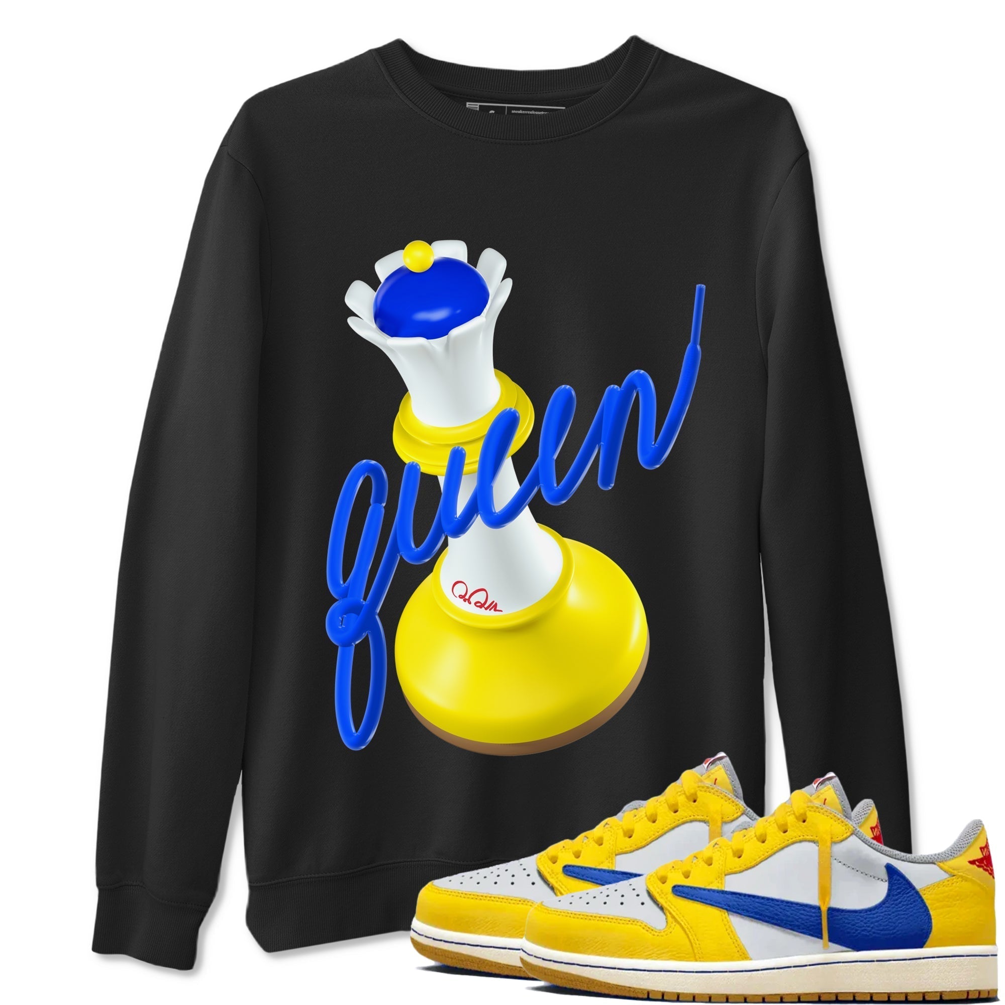 3D Queen snkmatch Tees - Air Jordan 1 Travis Scott Canary
