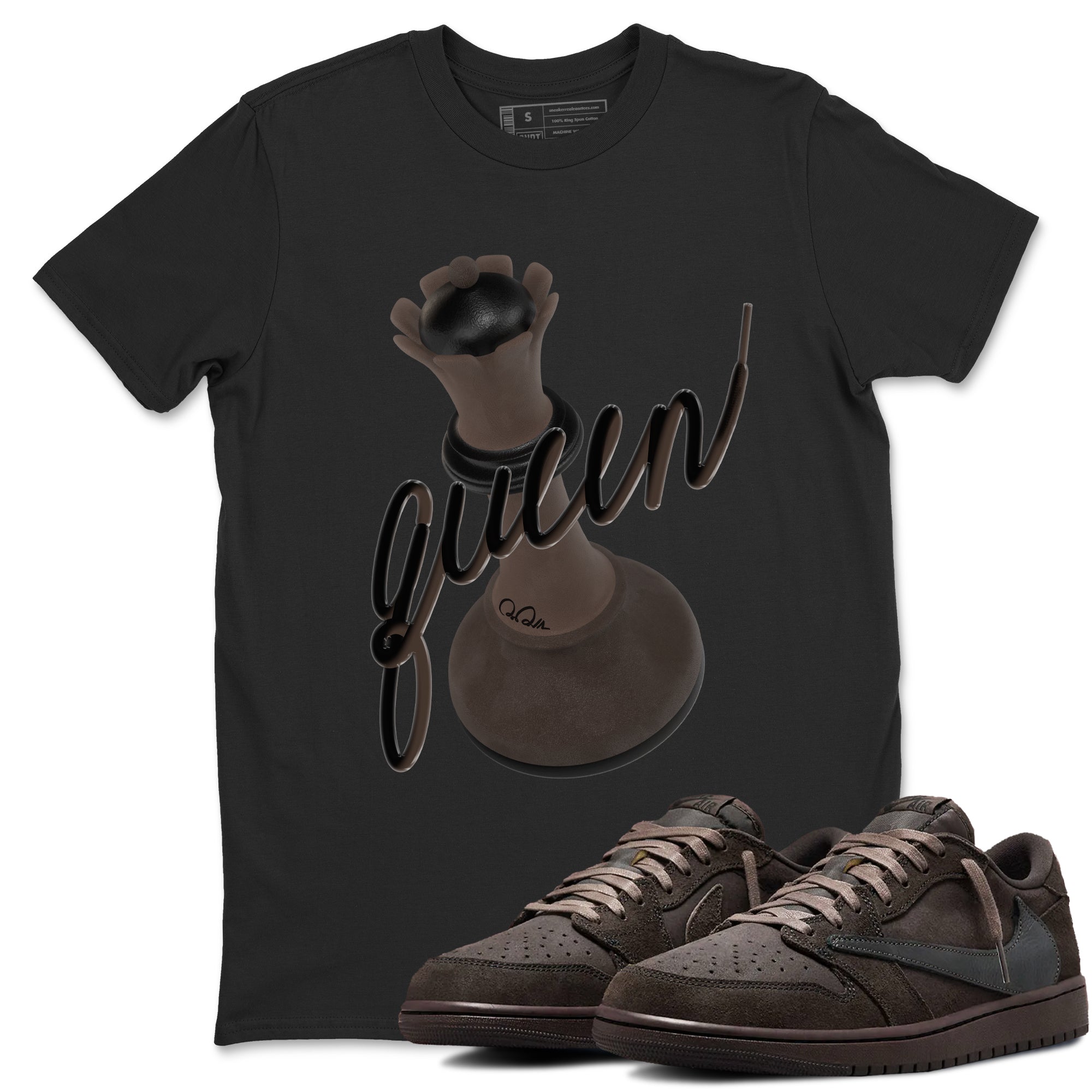 3D Queen snkmatch Tees - Air Jordan 1 Travis Scott Velvet Brown