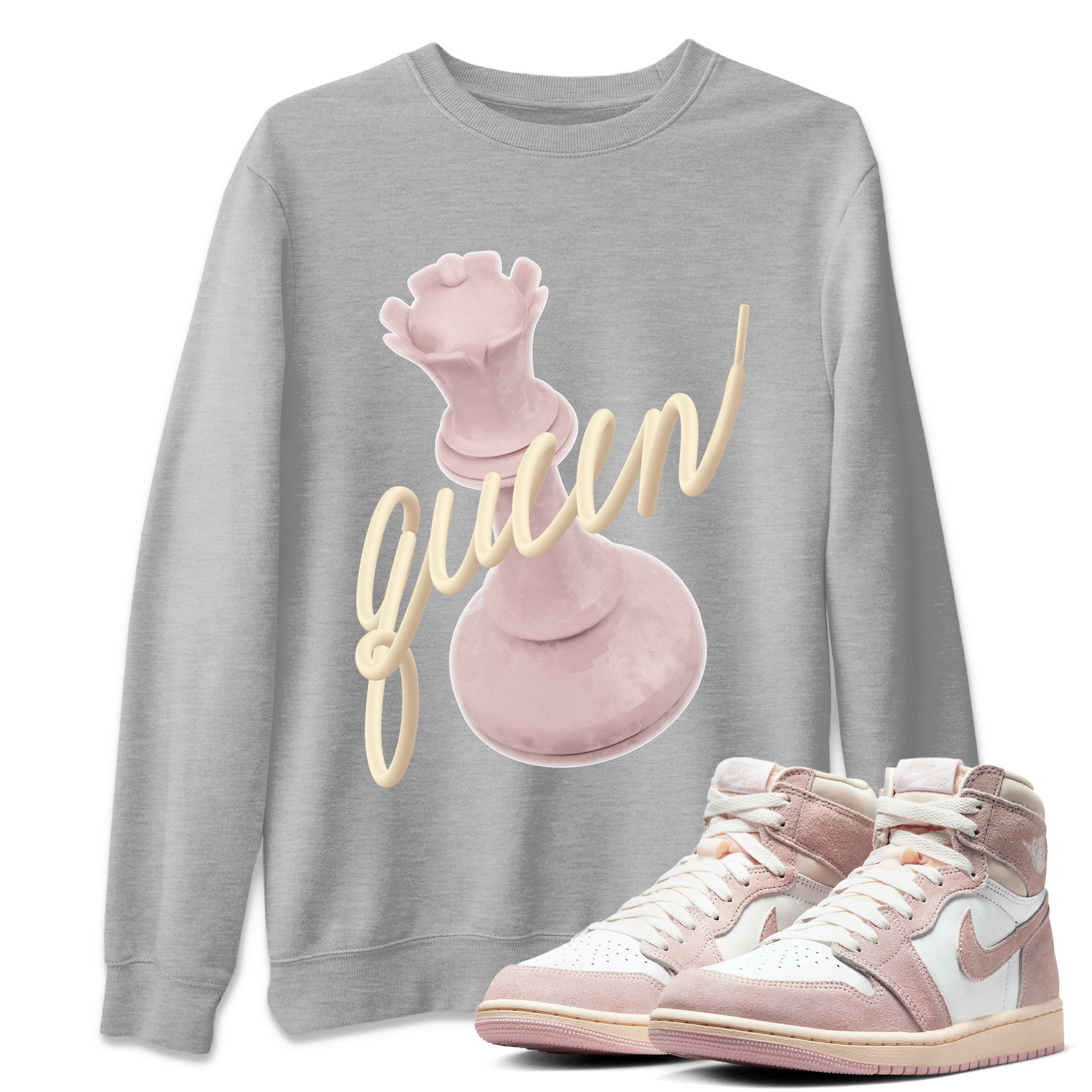 3D Queen Unisex Tops - Air Jordan 1 Washed Pink
