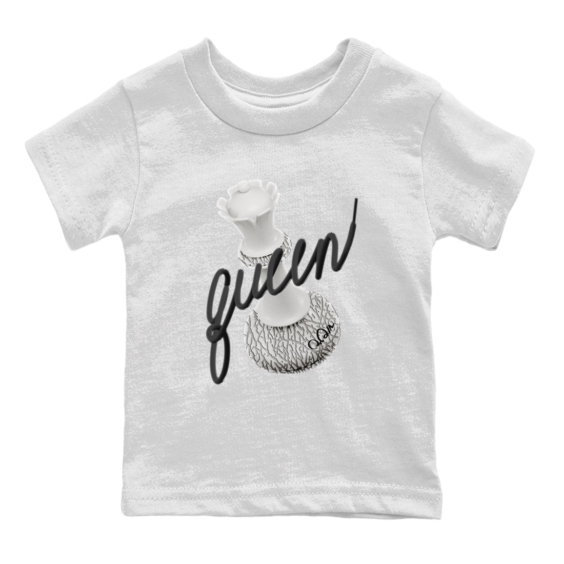 3D Queen Kids Tops - Air Jordan 1 White Cement
