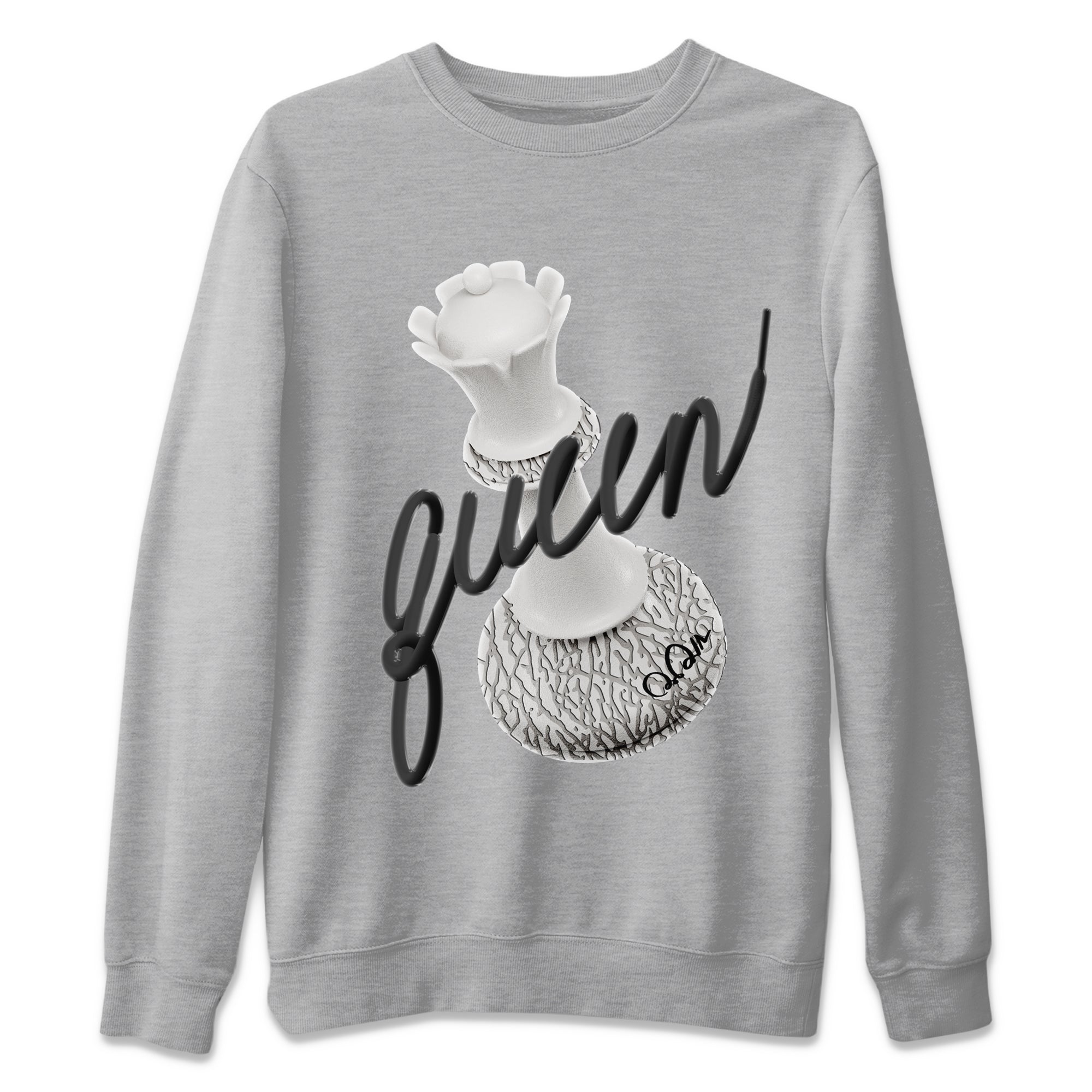 3D Queen Unisex Tops - Air Jordan 1 White Cement