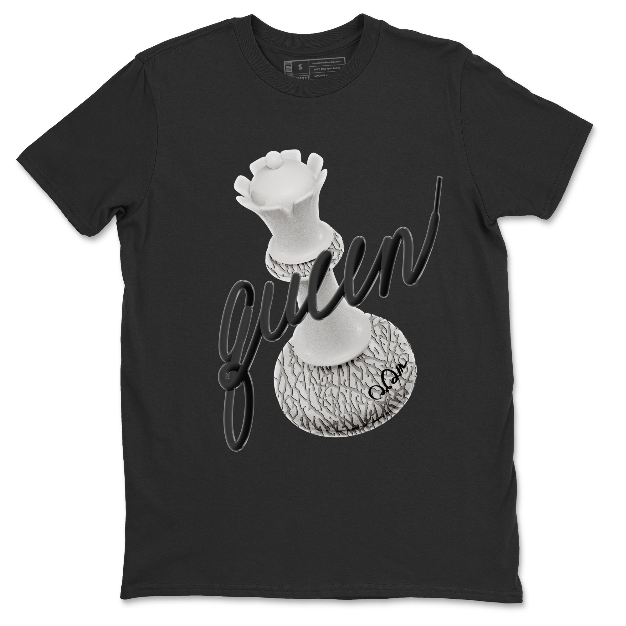 3D Queen Unisex Tops - Air Jordan 1 White Cement