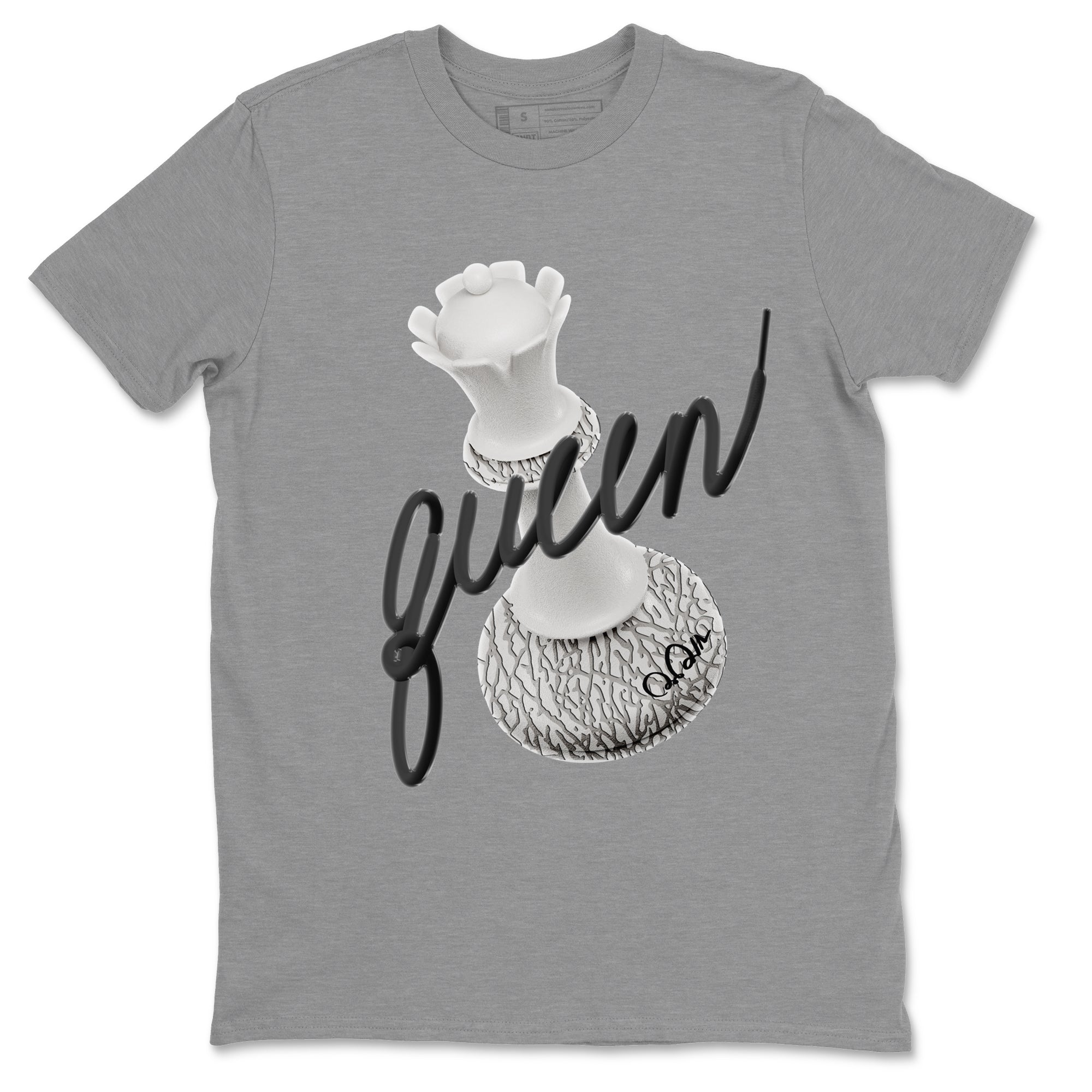3D Queen Unisex Tops - Air Jordan 1 White Cement