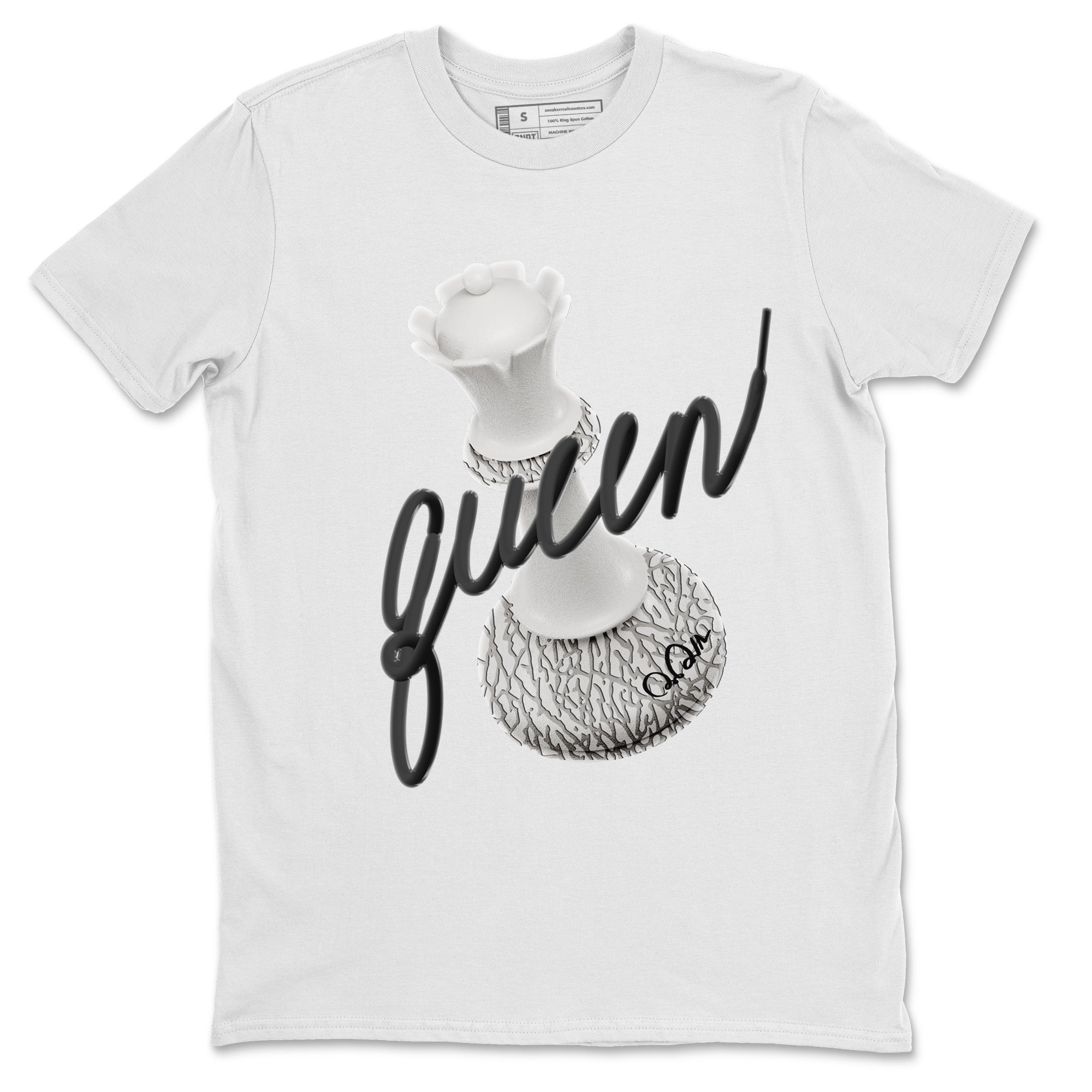 3D Queen Unisex Tops - Air Jordan 1 White Cement