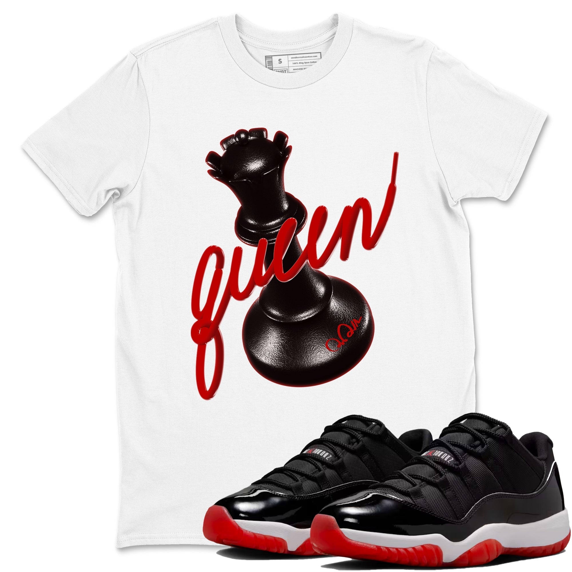 3d Queen snkmatch Tees - Air Jordan 11 Bred