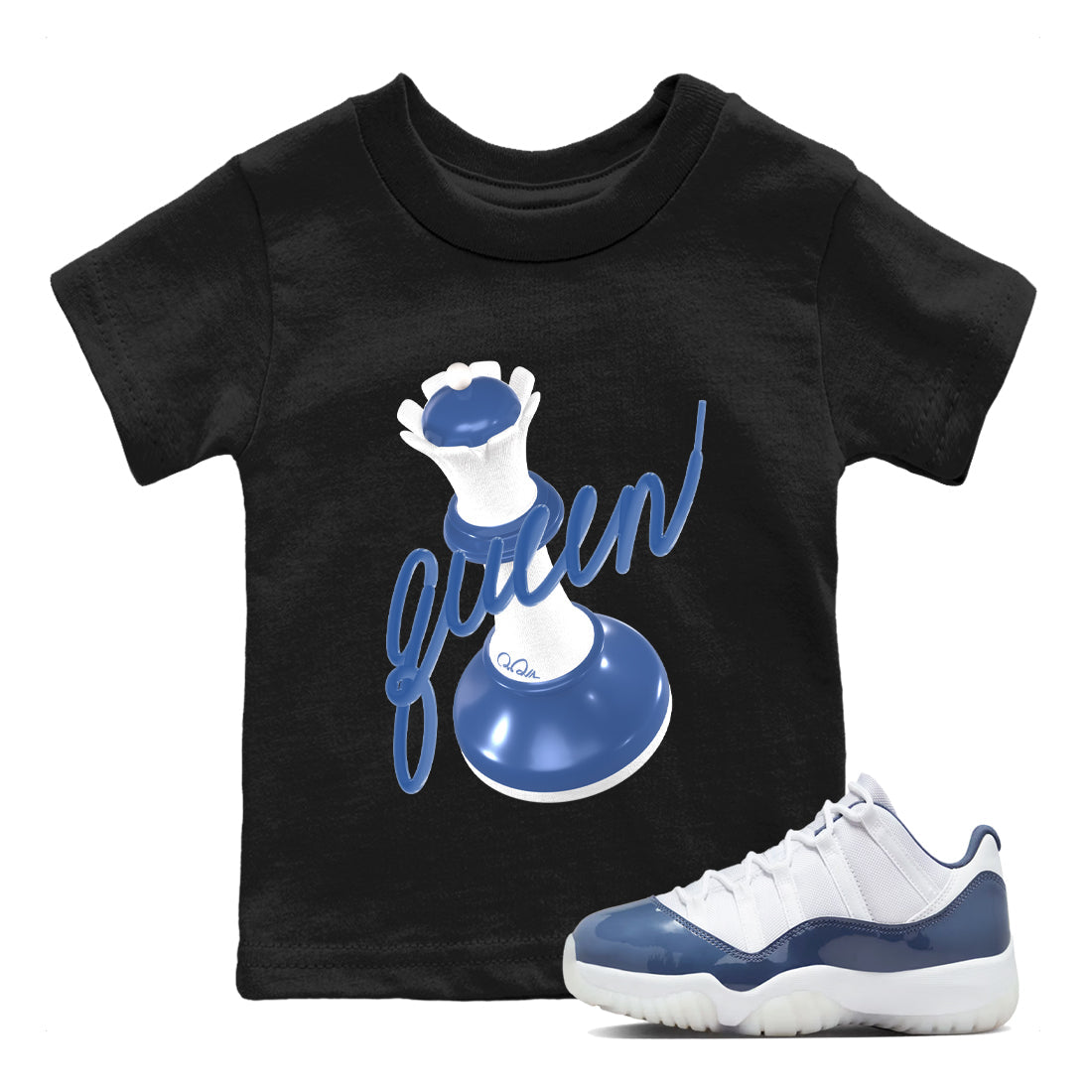 3D Queen snkmatch Tees Kids - Air Jordan 11 Diffused Blue