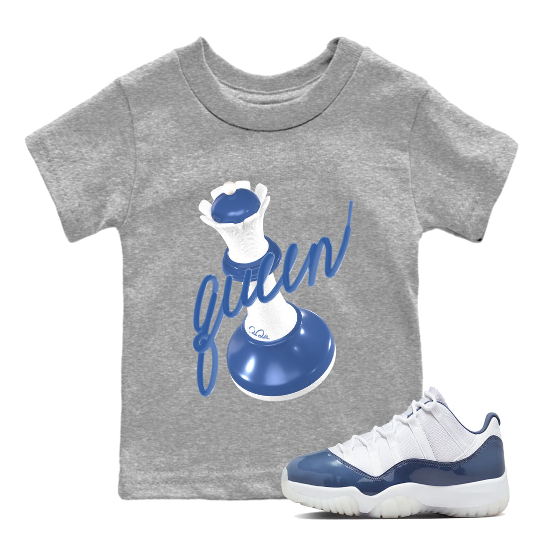 3D Queen snkmatch Tees Kids - Air Jordan 11 Diffused Blue