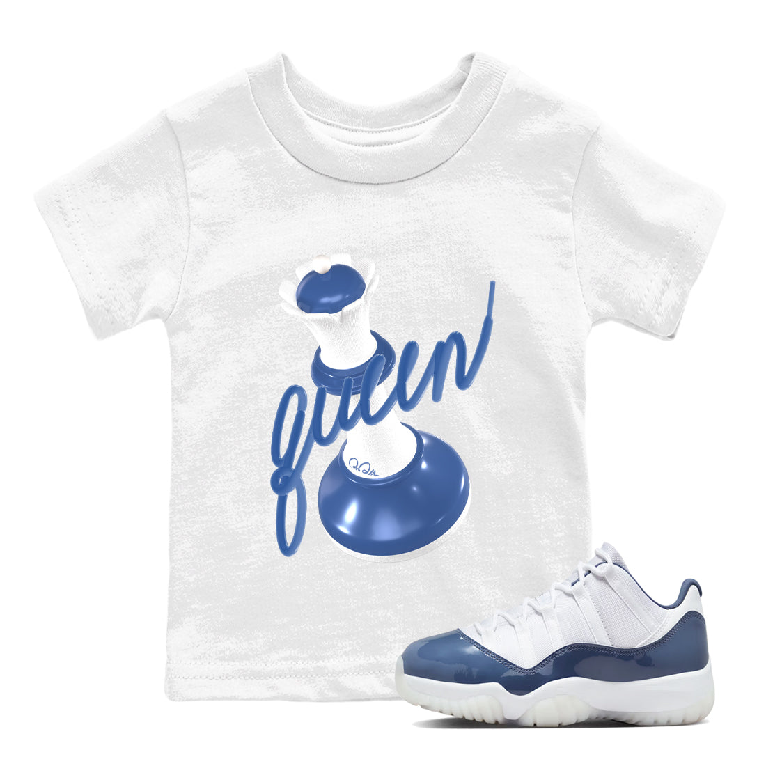 3D Queen snkmatch Tees Kids - Air Jordan 11 Diffused Blue