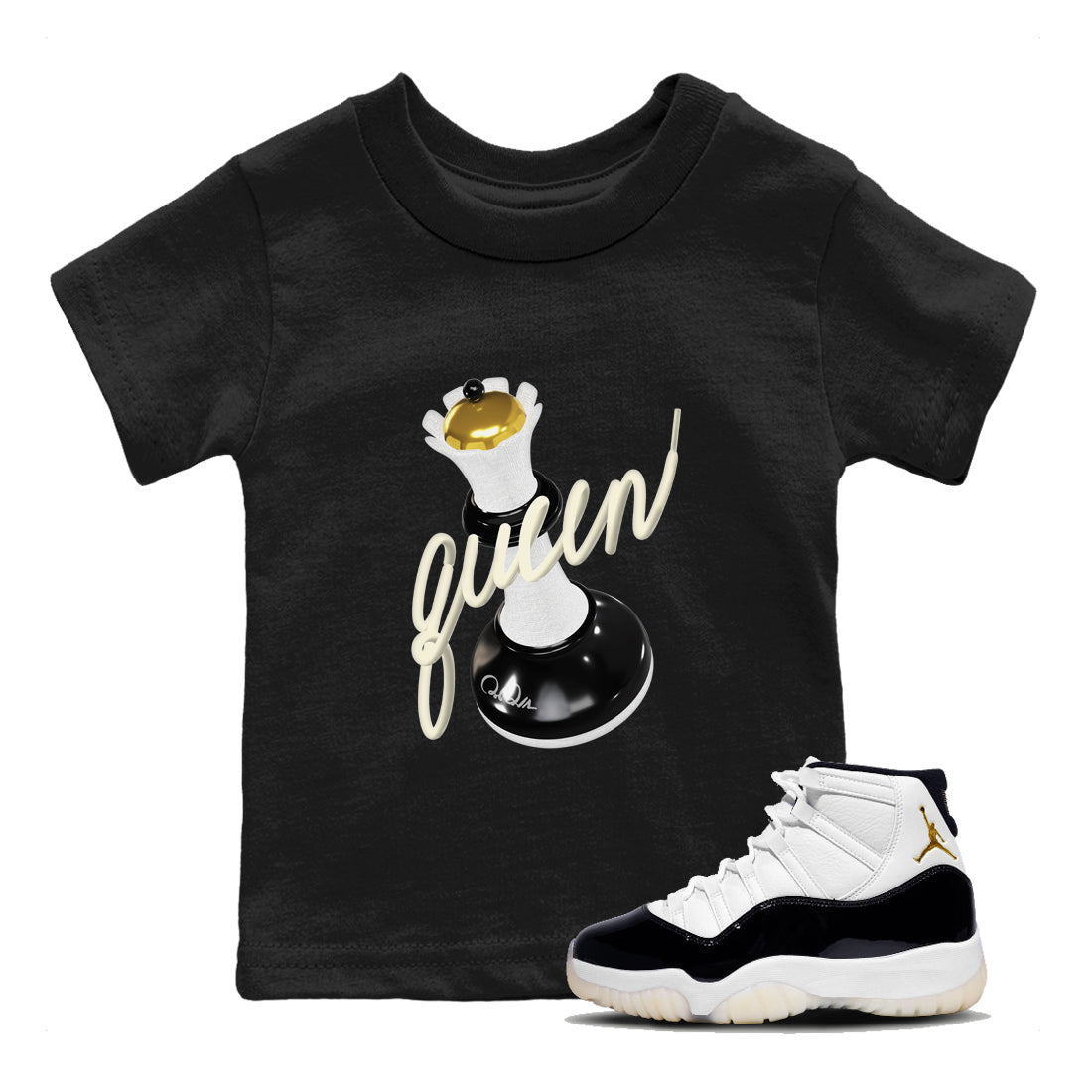 3D Queen snkmatch Tee Kids - Air Jordan 11 Gratitude