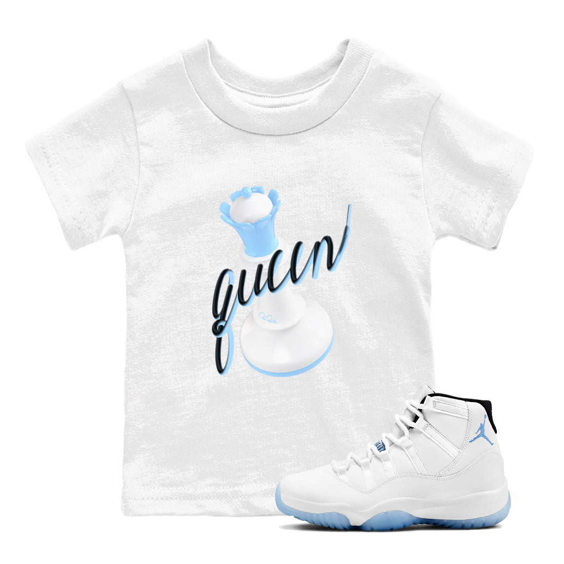3D Queen snkmatch Tees Kids - Air Jordan 11 Legend Blue