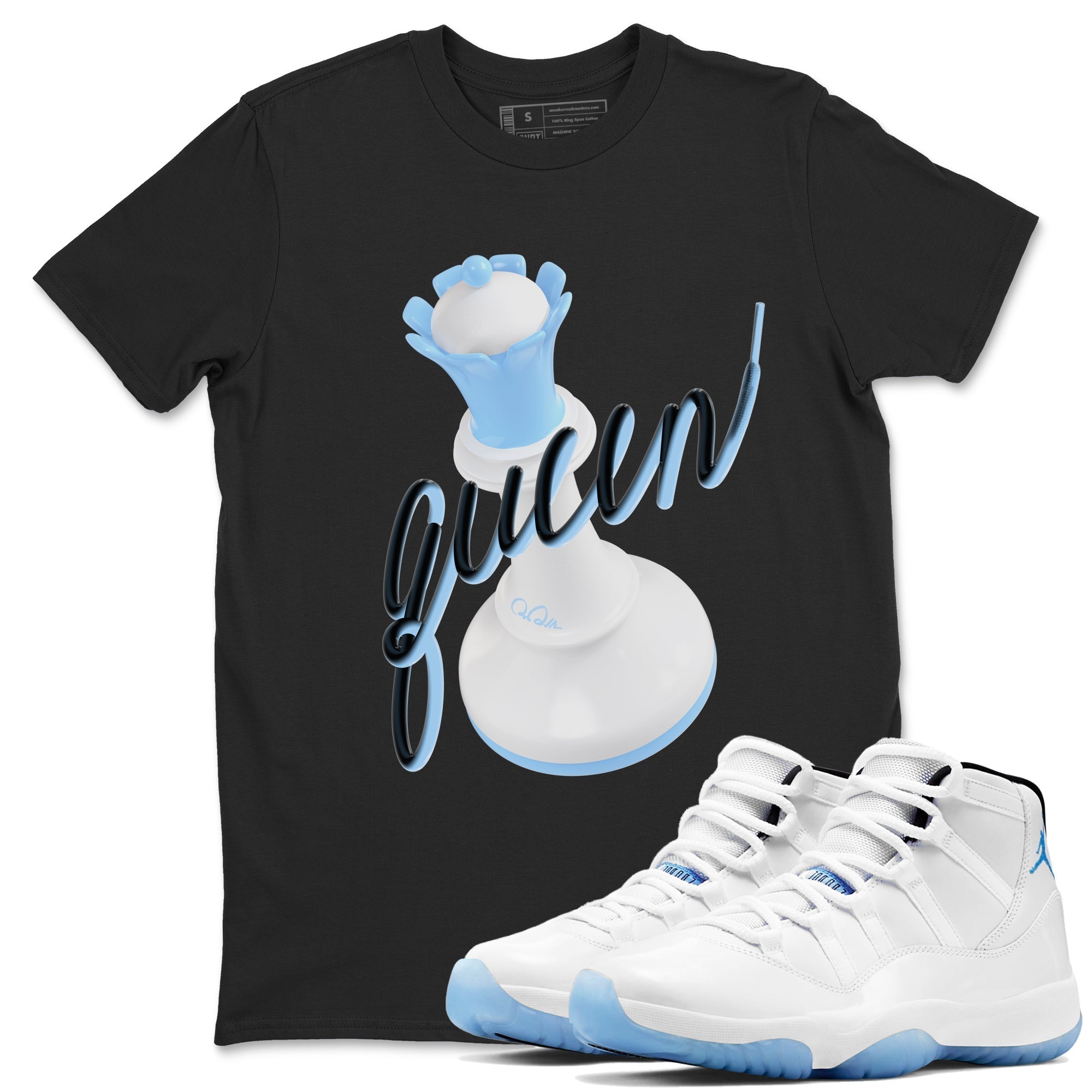 3D Queen snkmatch Tees - Air Jordan 11 Legend Blue