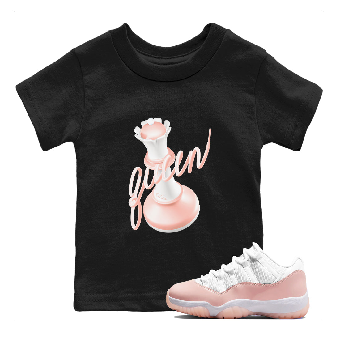 3D Queen snkmatch Tees Kids - Air Jordan 11 Legend Pink