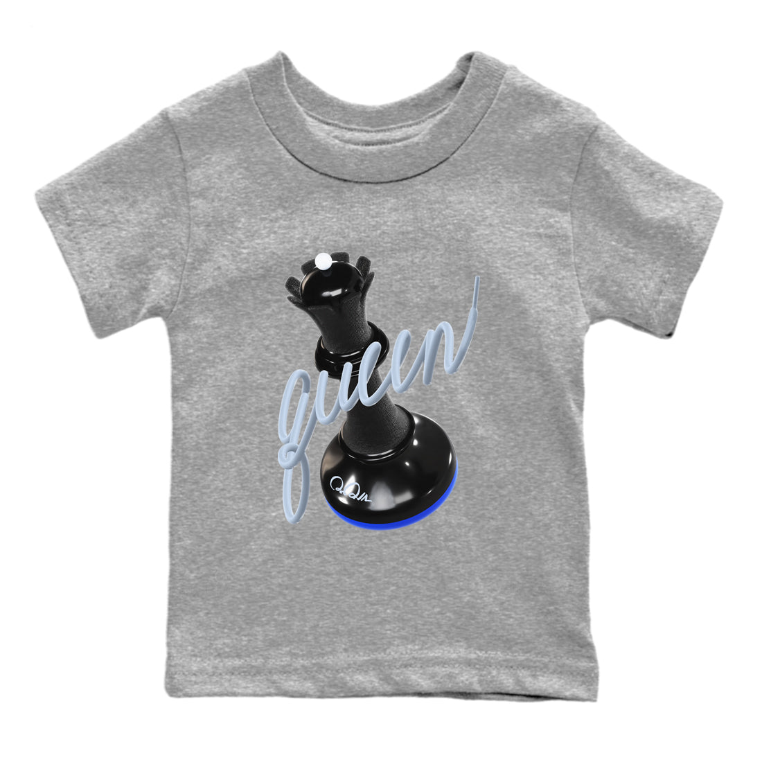 3D Queen snkmatch Tees Kids - Air Jordan 11 Black and Varsity Royal