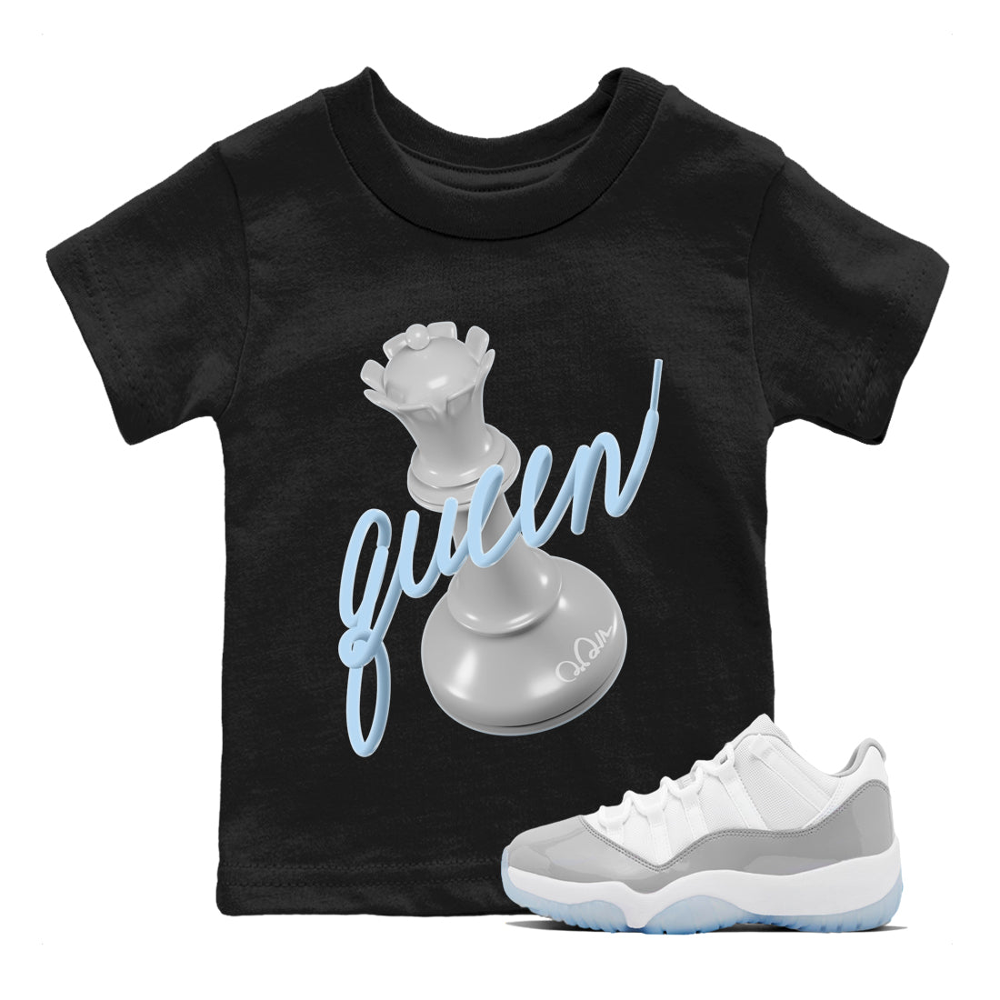 3D Queen Kids Tops - Air Jordan 11 White Cement