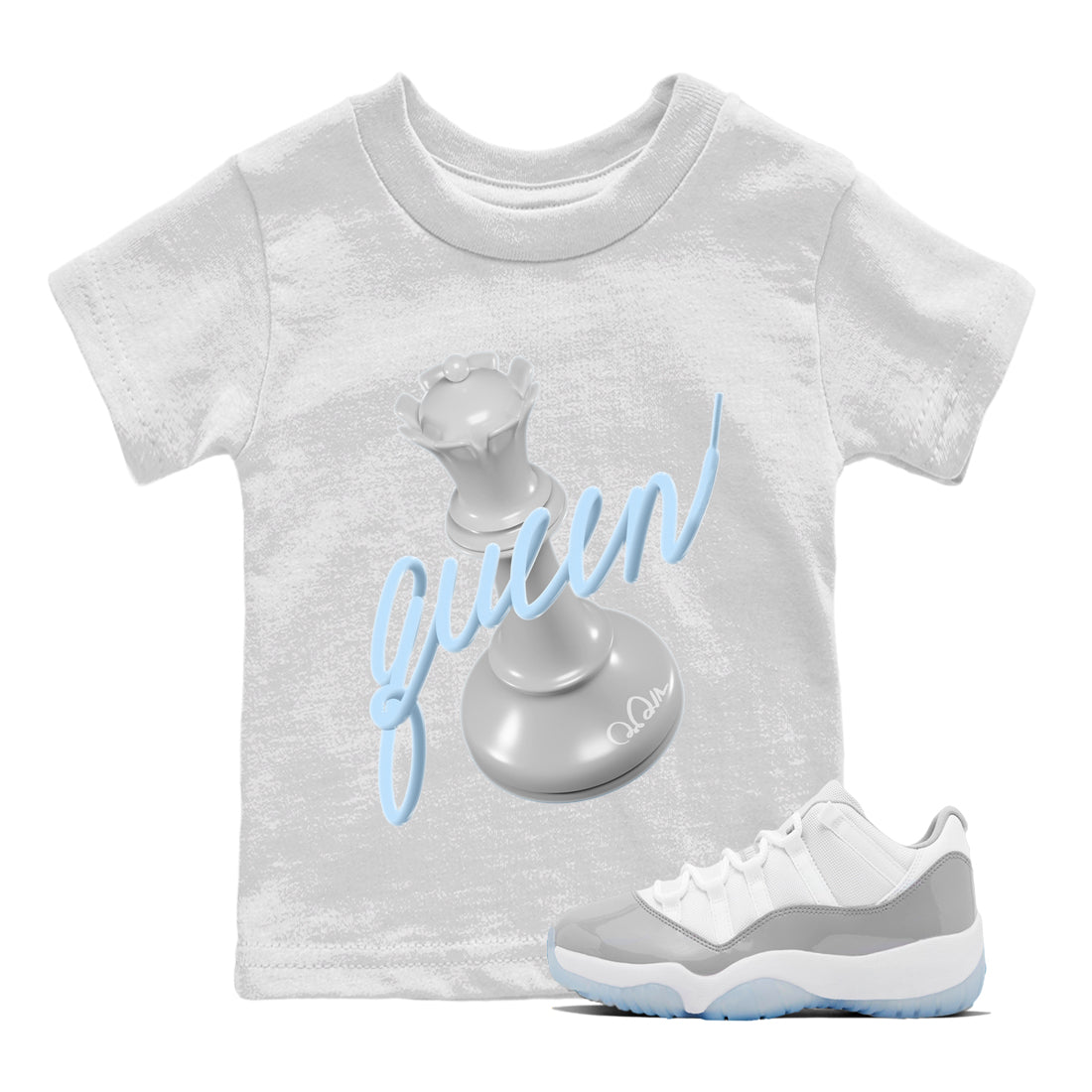 3D Queen Kids Tops - Air Jordan 11 White Cement