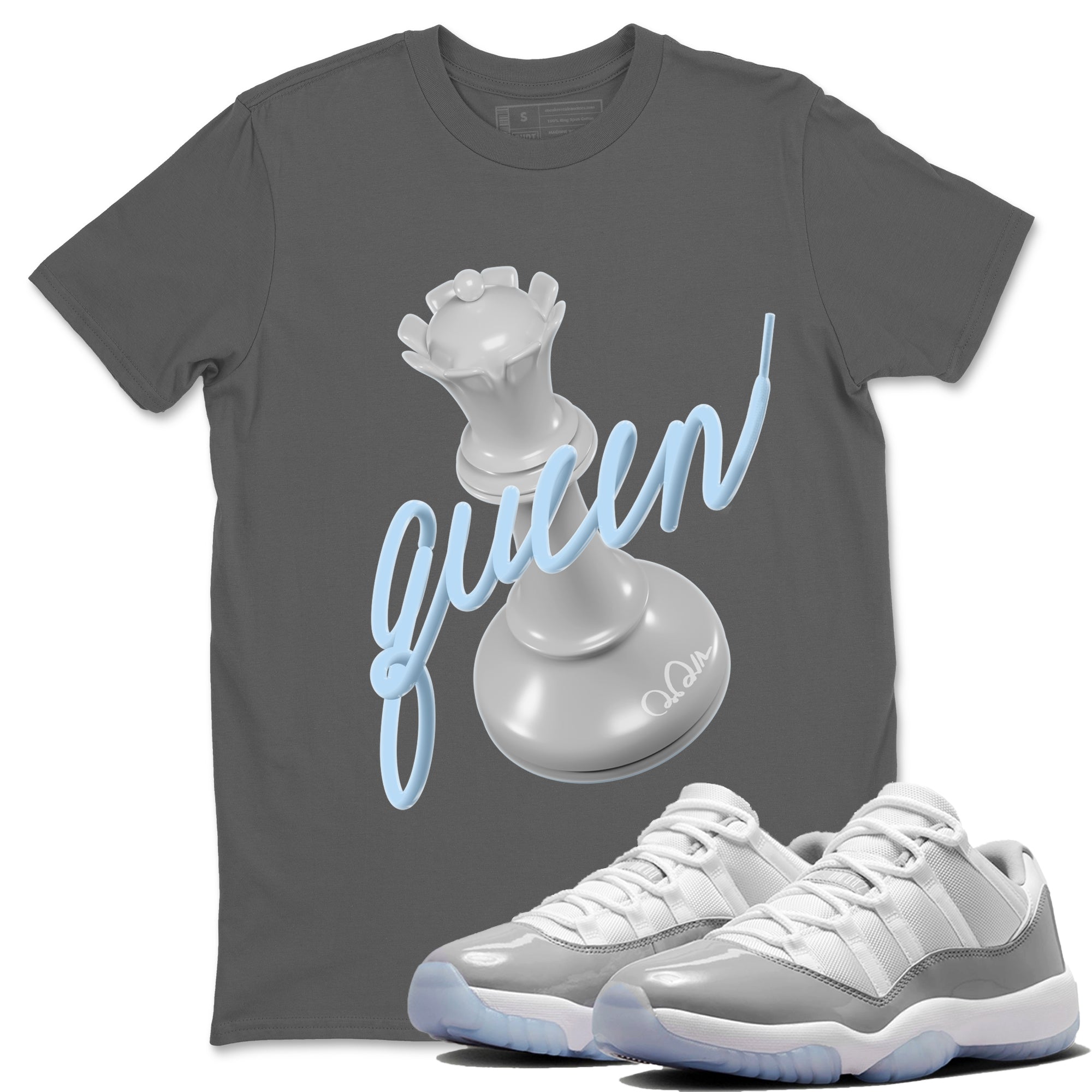 3D Queen Unisex Tops - Air Jordan 11 White Cement