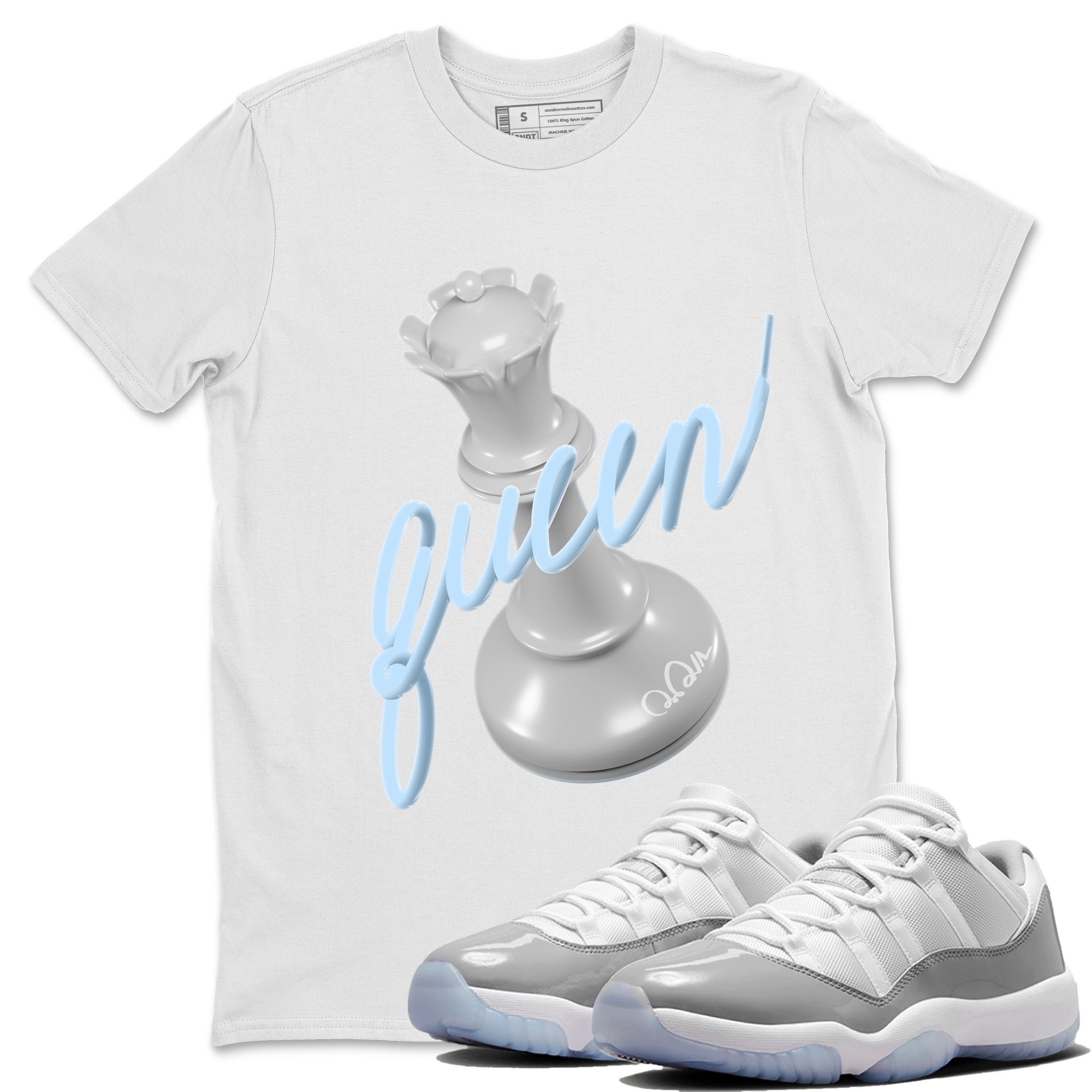 3D Queen Unisex Tops - Air Jordan 11 White Cement