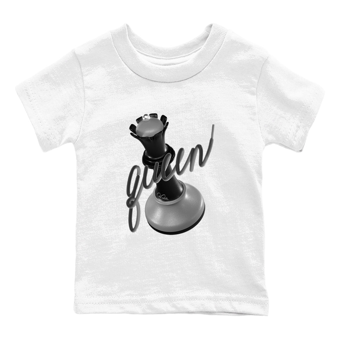3D Queen snkmatch Tees Kids - Air Jordan 12 Black Wolf Grey