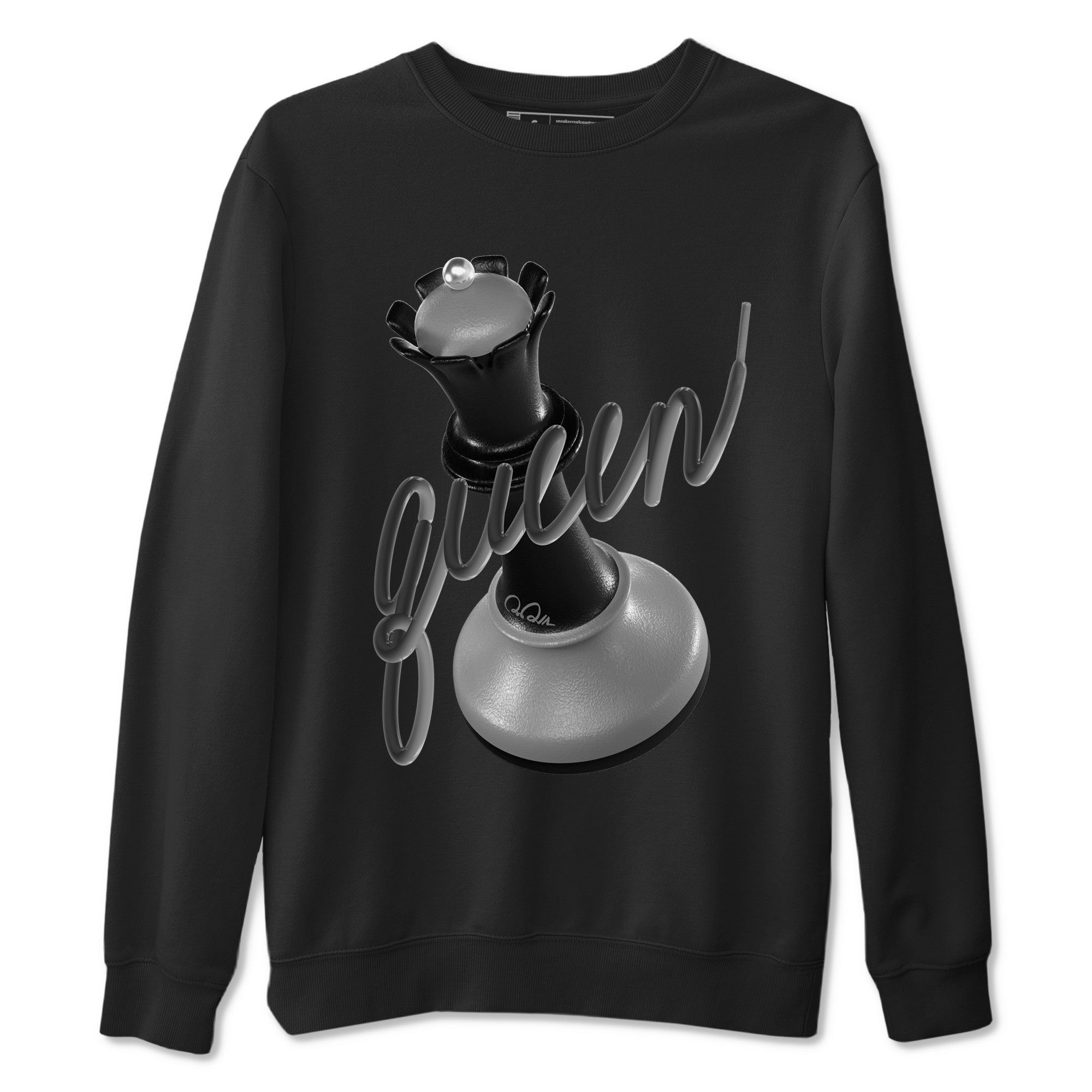 3D Queen snkmatch Tees - Air Jordan 12 Black Wolf Grey