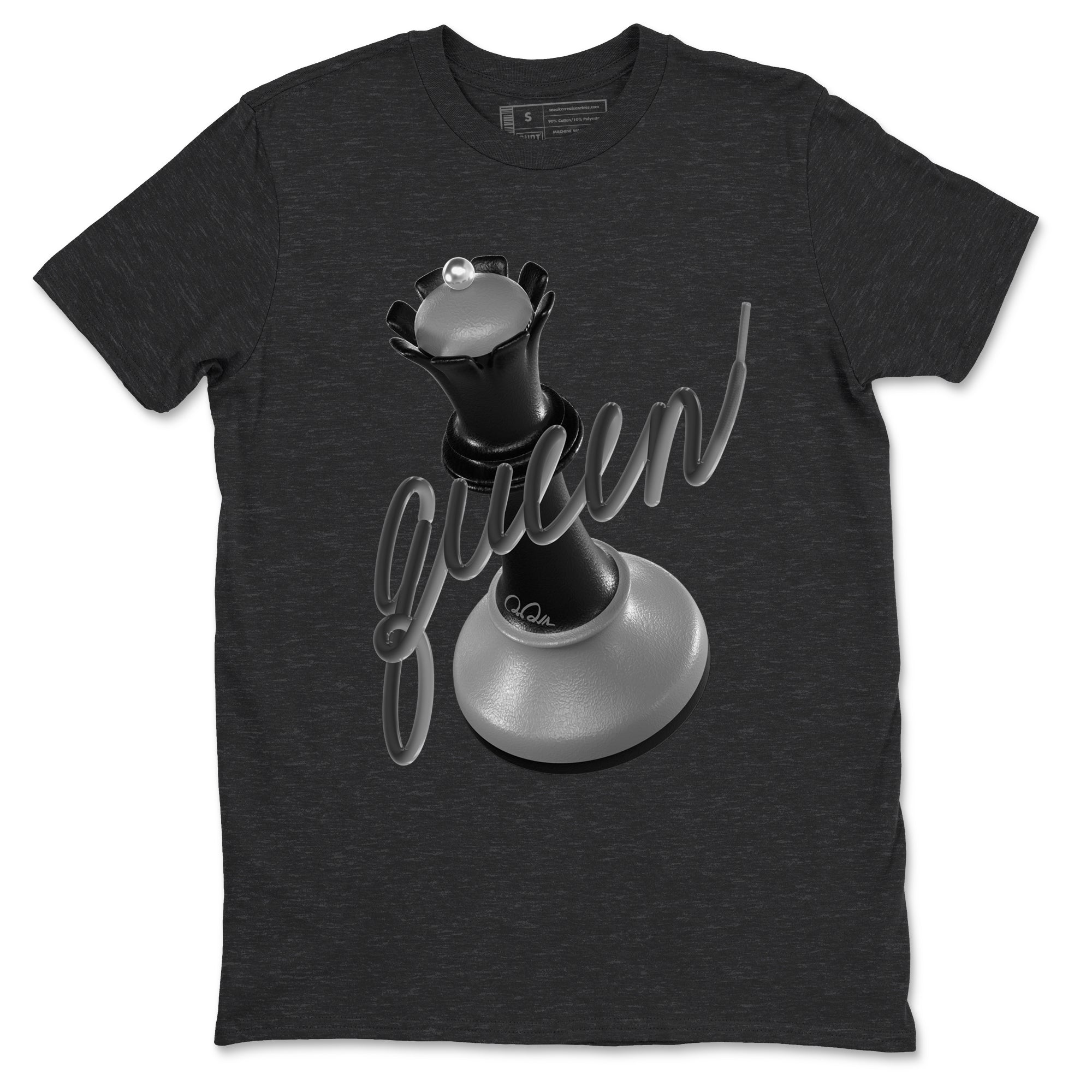 3D Queen snkmatch Tees - Air Jordan 12 Black Wolf Grey