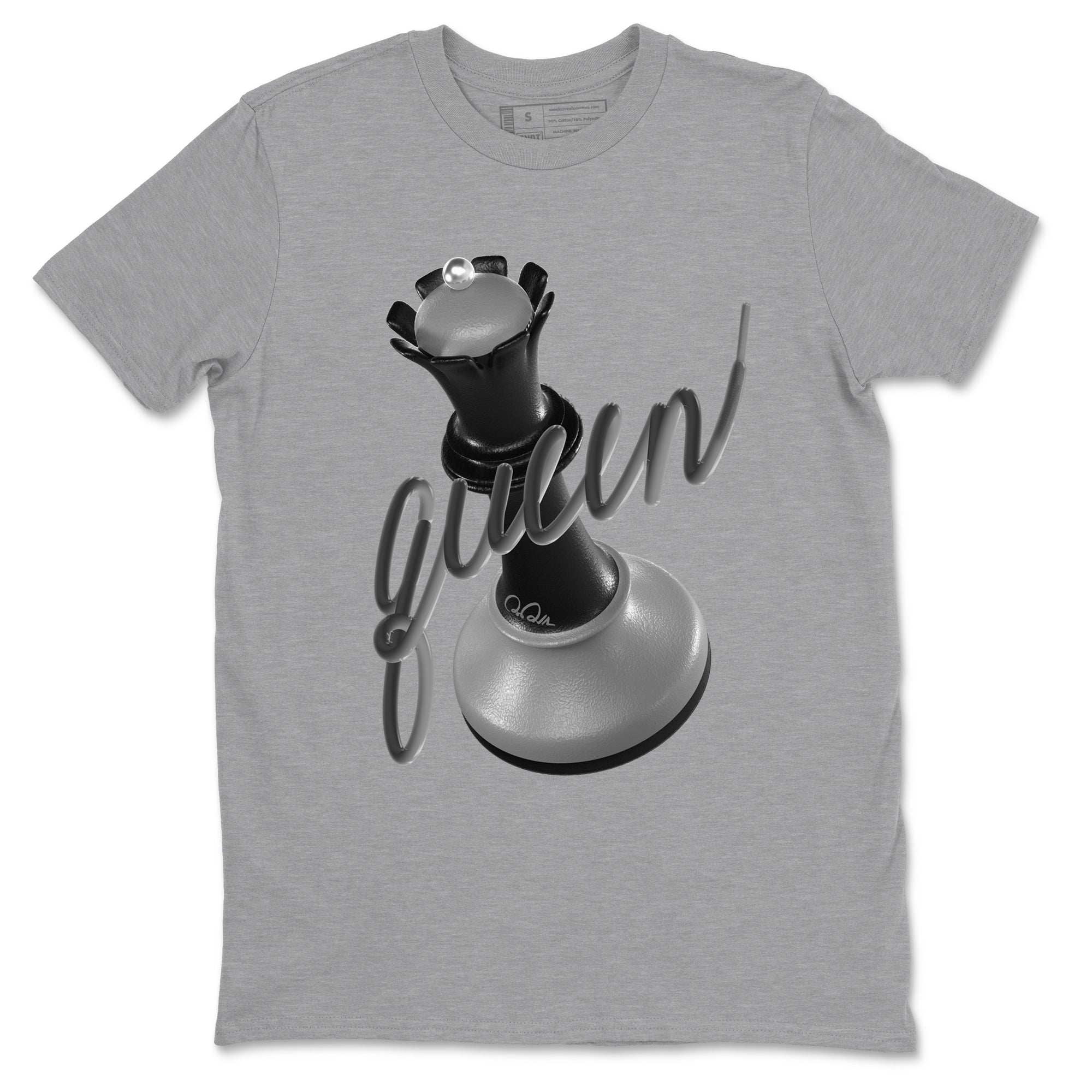 3D Queen snkmatch Tees - Air Jordan 12 Black Wolf Grey