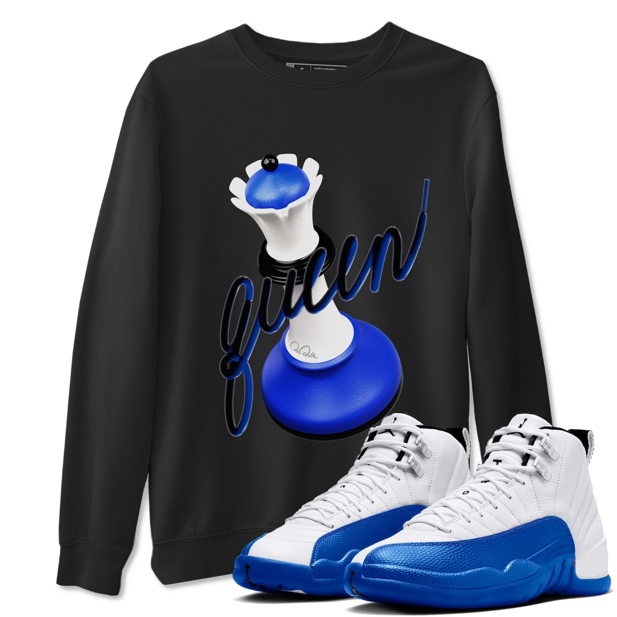 3D Queen snkmatch Tees - Air Jordan 12 Blueberry